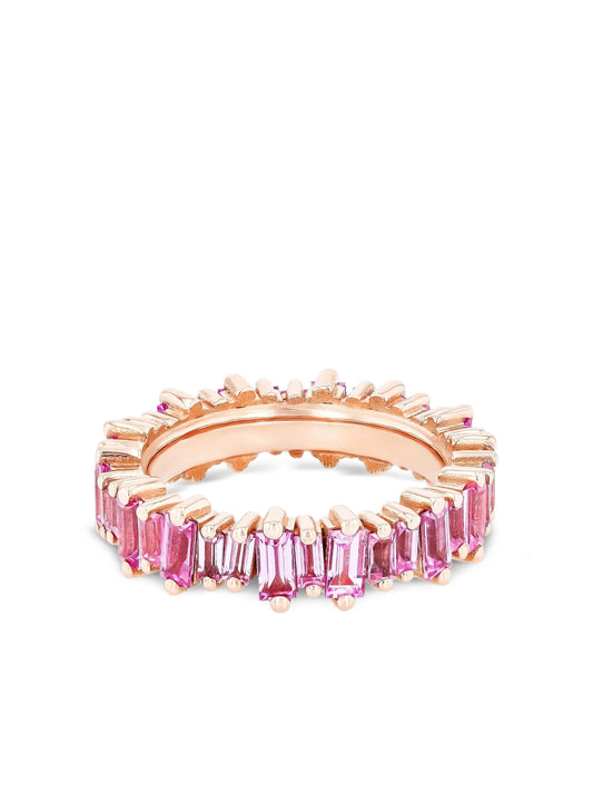 18CT rose gold pink sapphire eternity band
