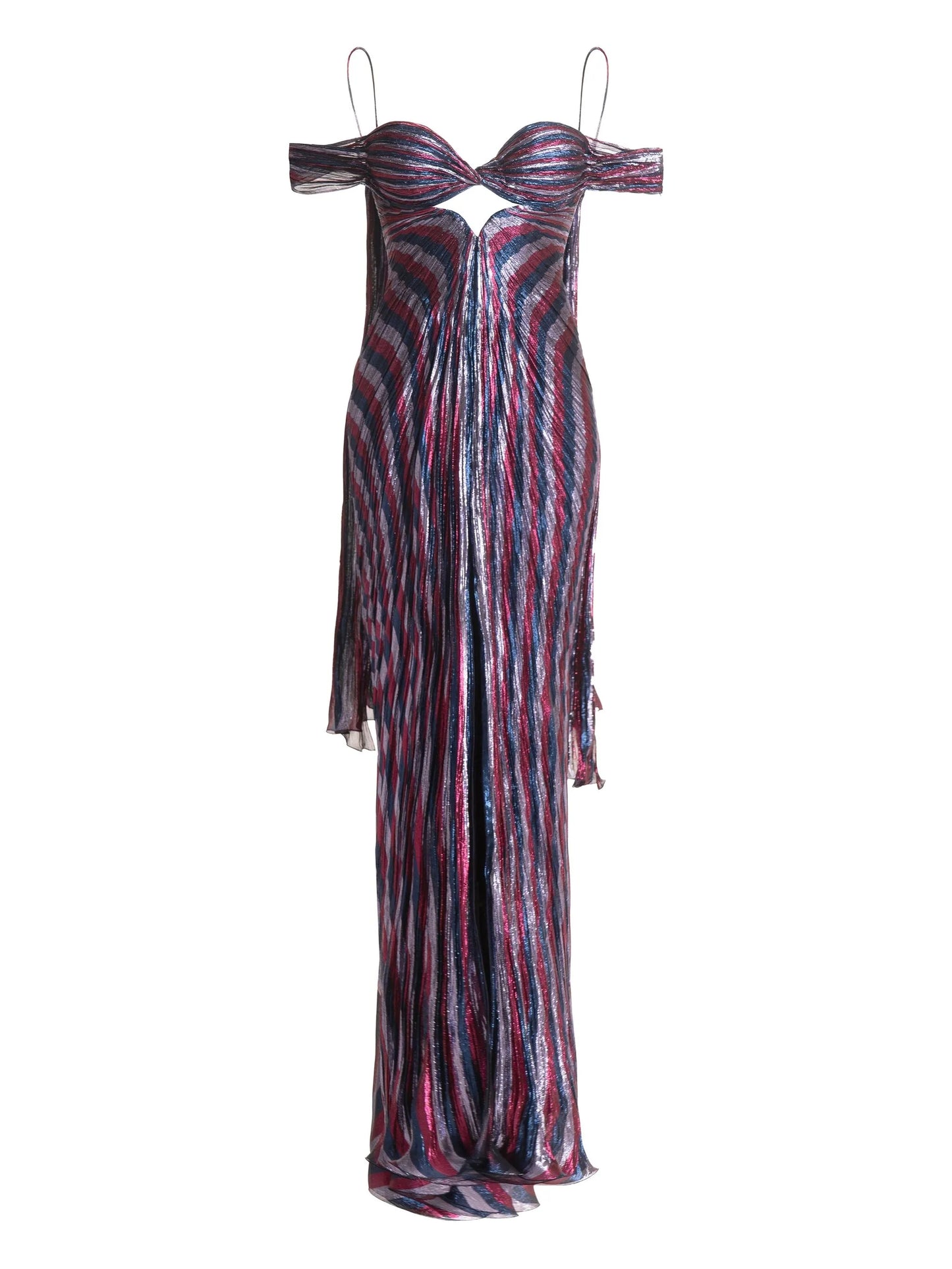 Sidonie pleated lace-up gown