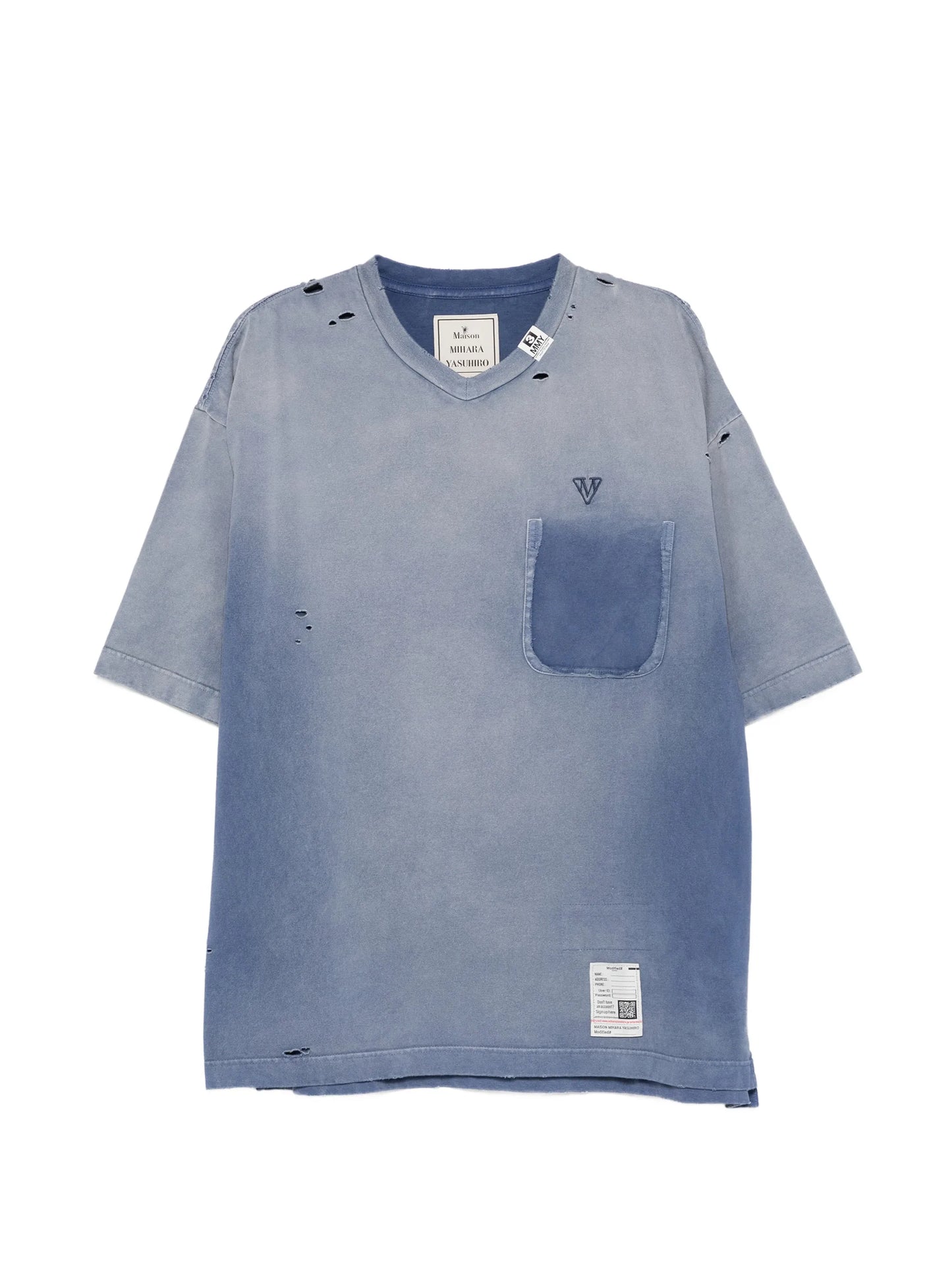 distressed pocket V-neck T-shirt