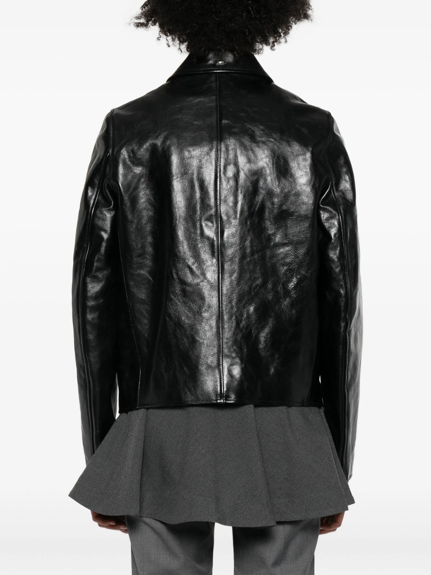 leather zip-front jacket