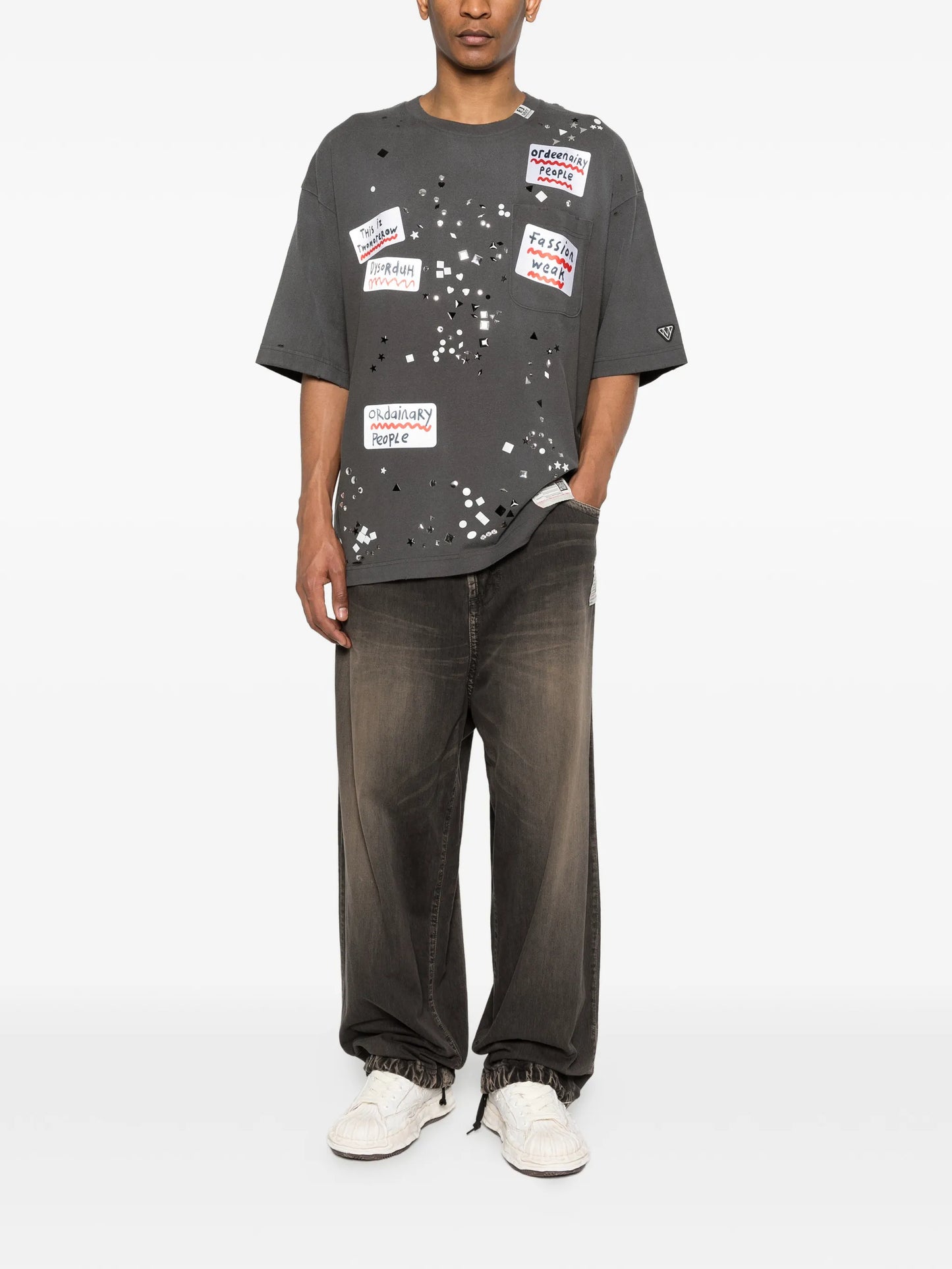 sticker-embellished T-shirt
