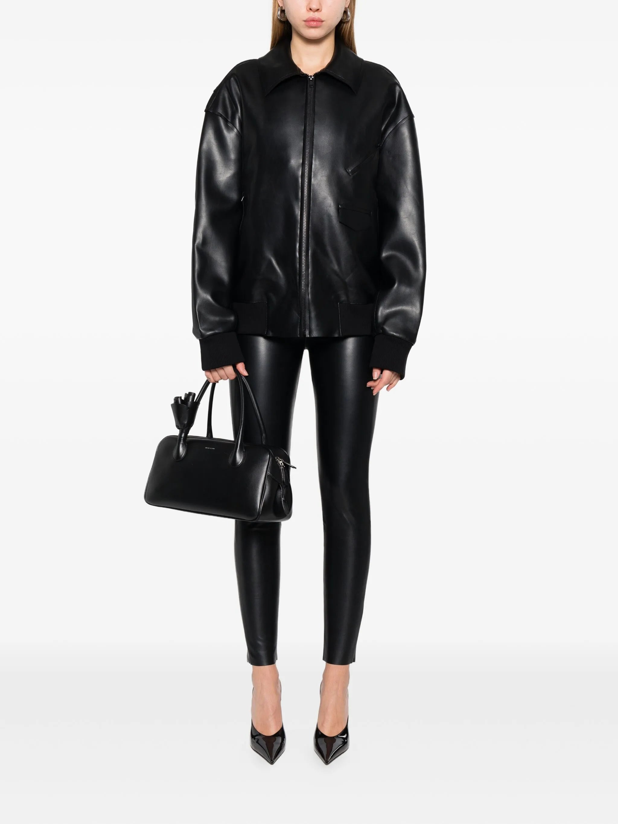 Norma faux-leather shirt jacket