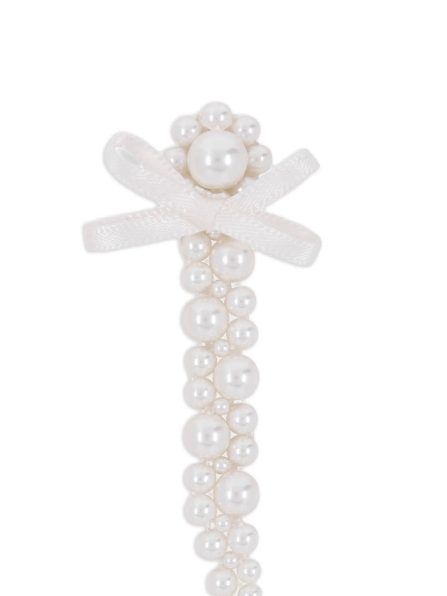 pearl bow drop earrings