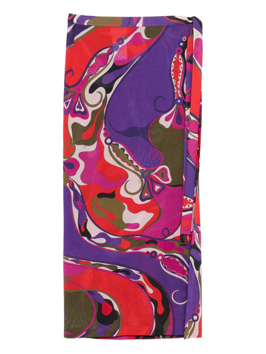 orchidee-print pareo skirt