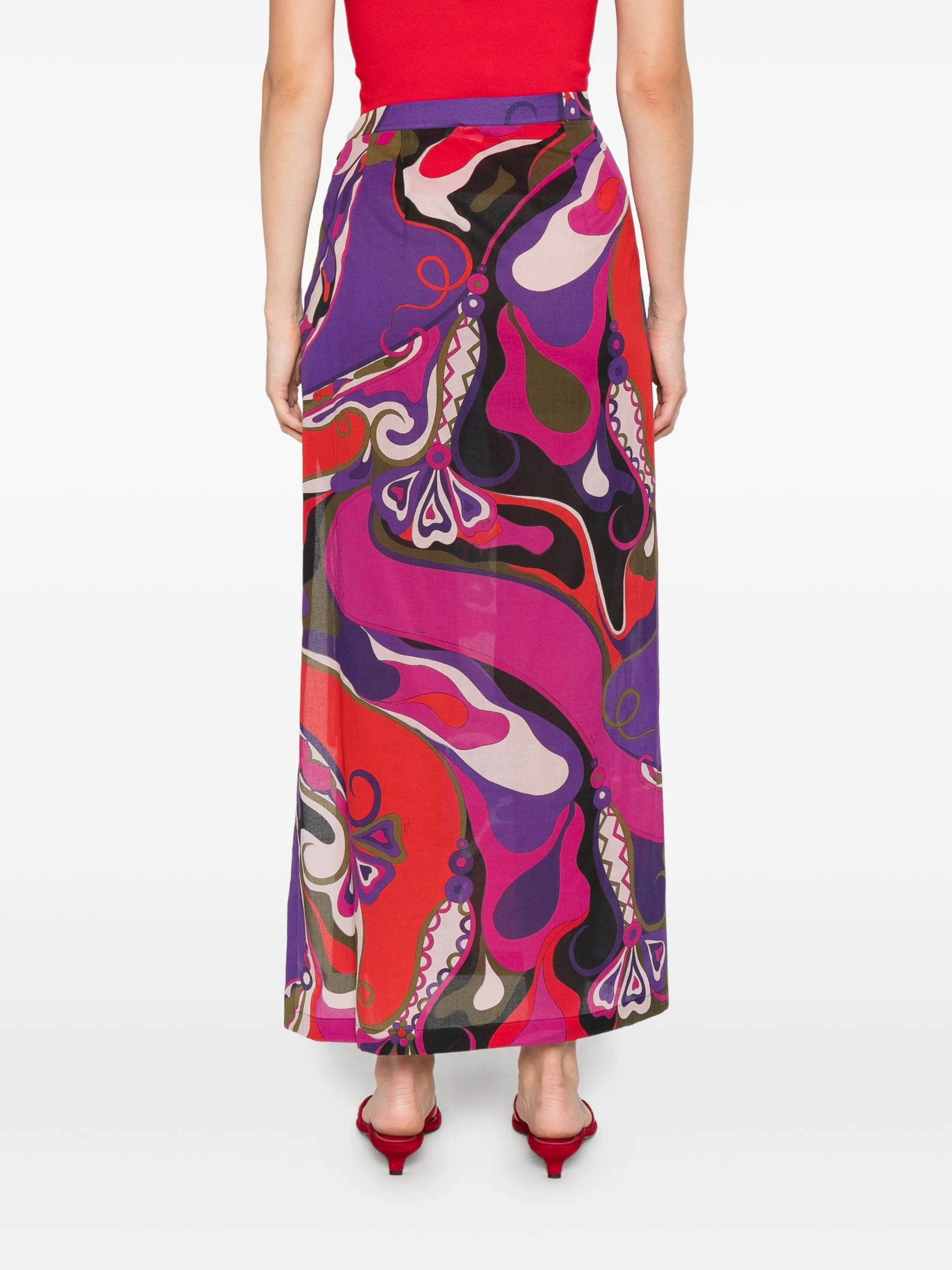 orchidee-print pareo skirt