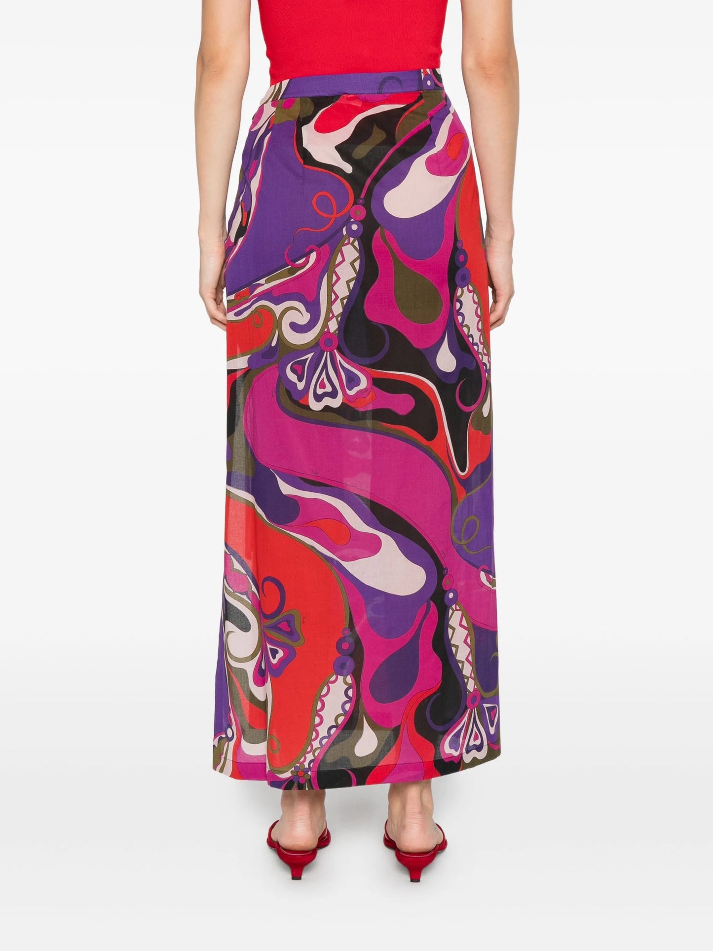 orchidee-print pareo skirt