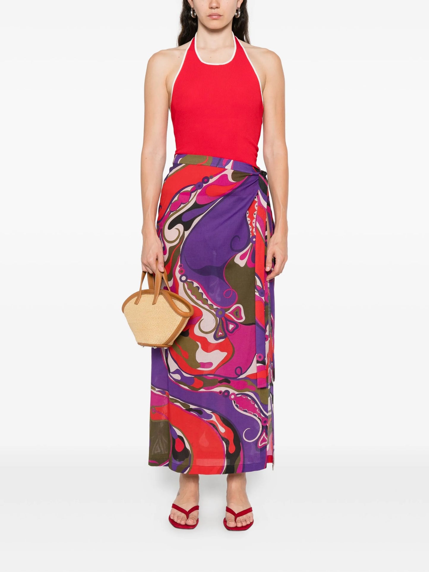 orchidee-print pareo skirt