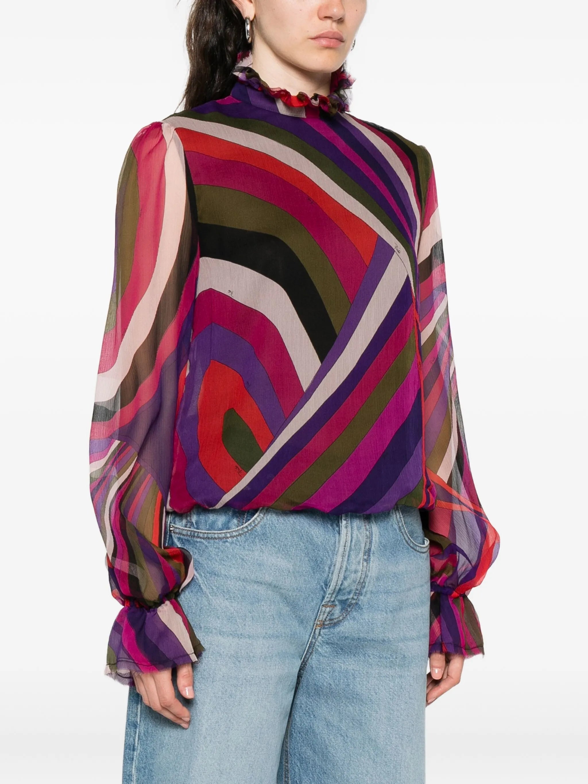 iride-print blouse