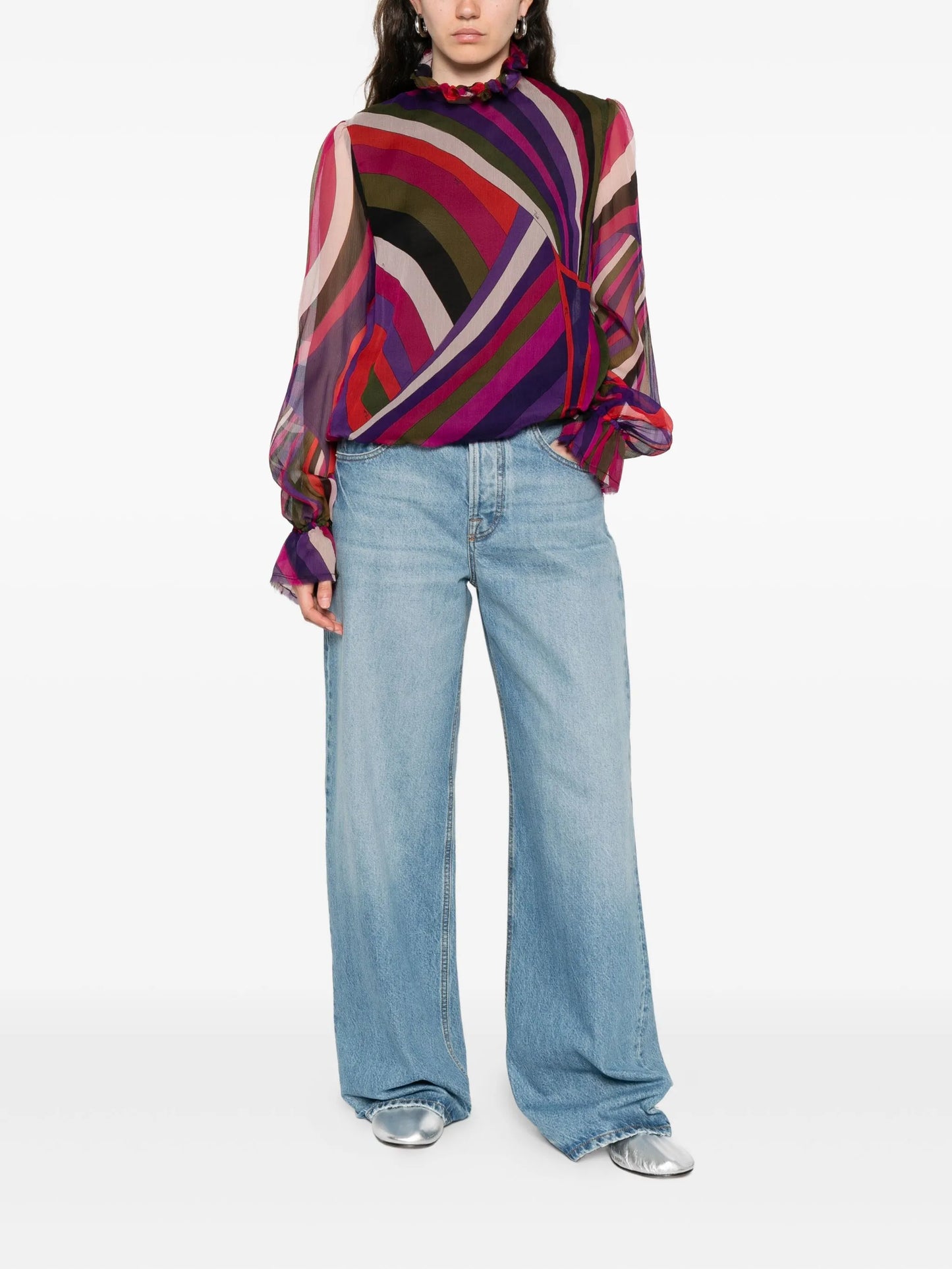 iride-print blouse