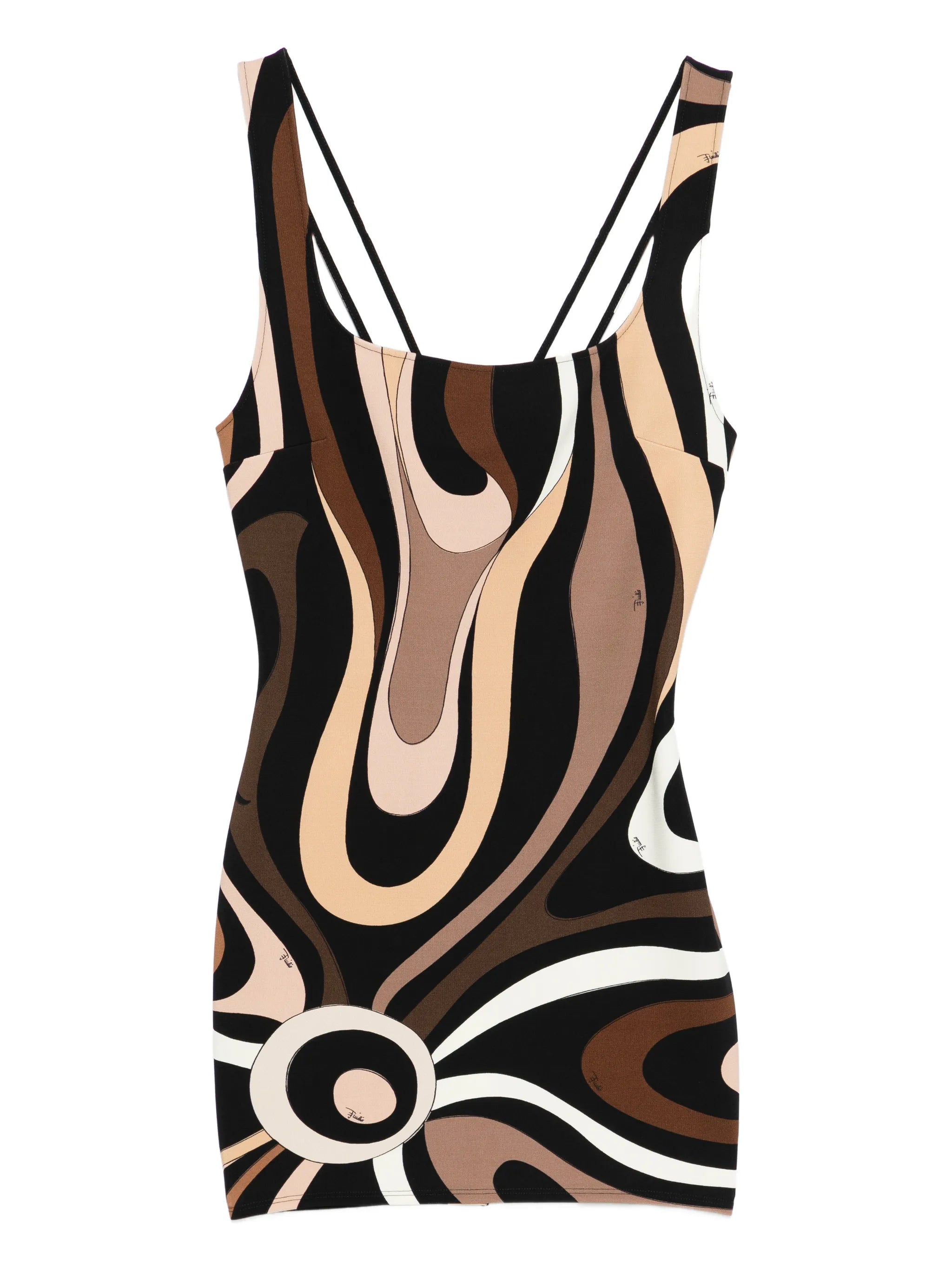 square-neck marmo-print mini dress