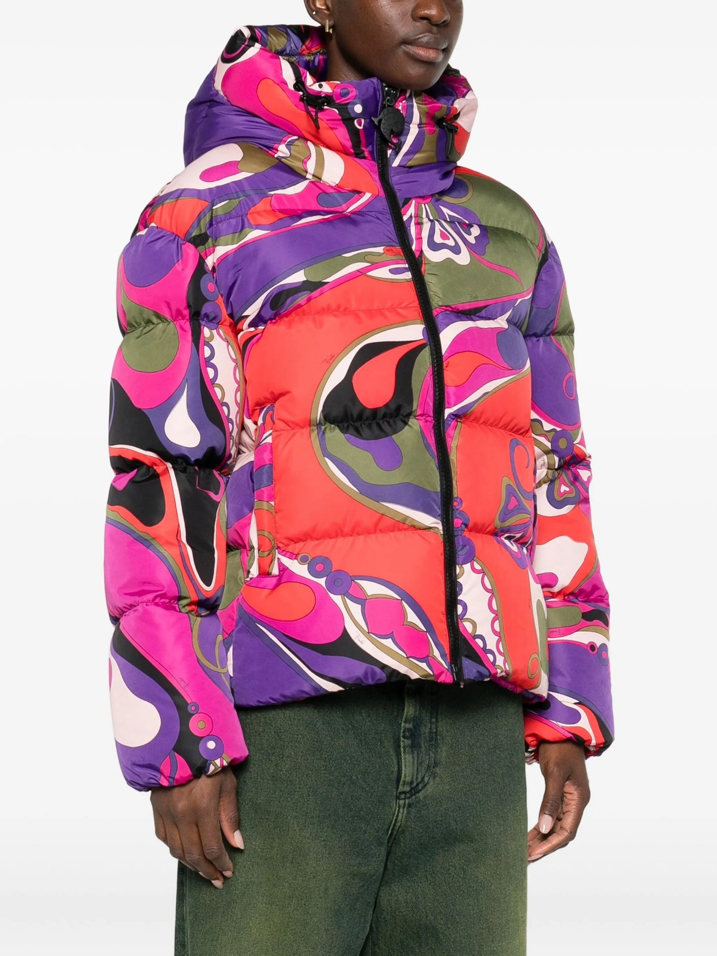orchidee-print puffer jacket