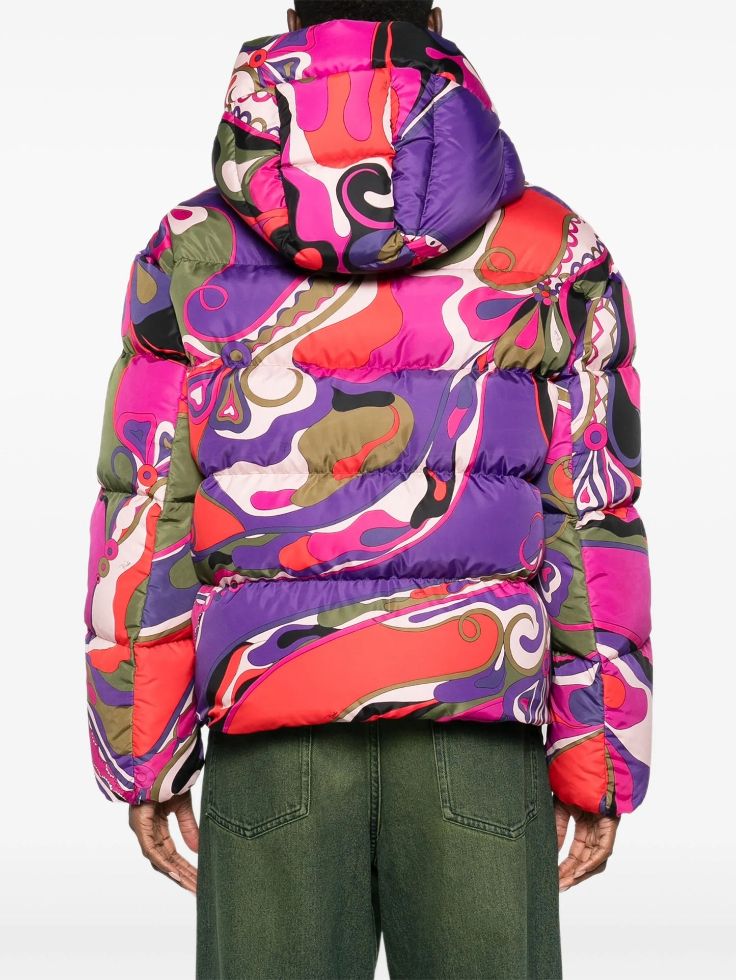 orchidee-print puffer jacket