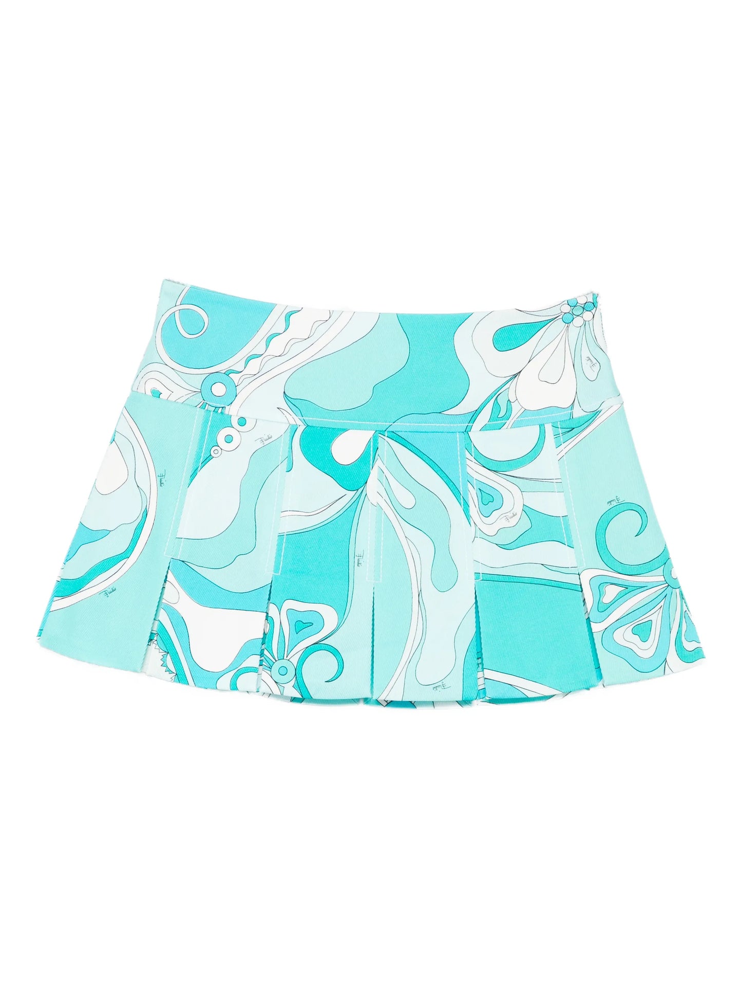 pleated print mini skirt