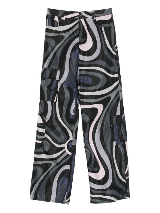 Marmo-print cargo trousers