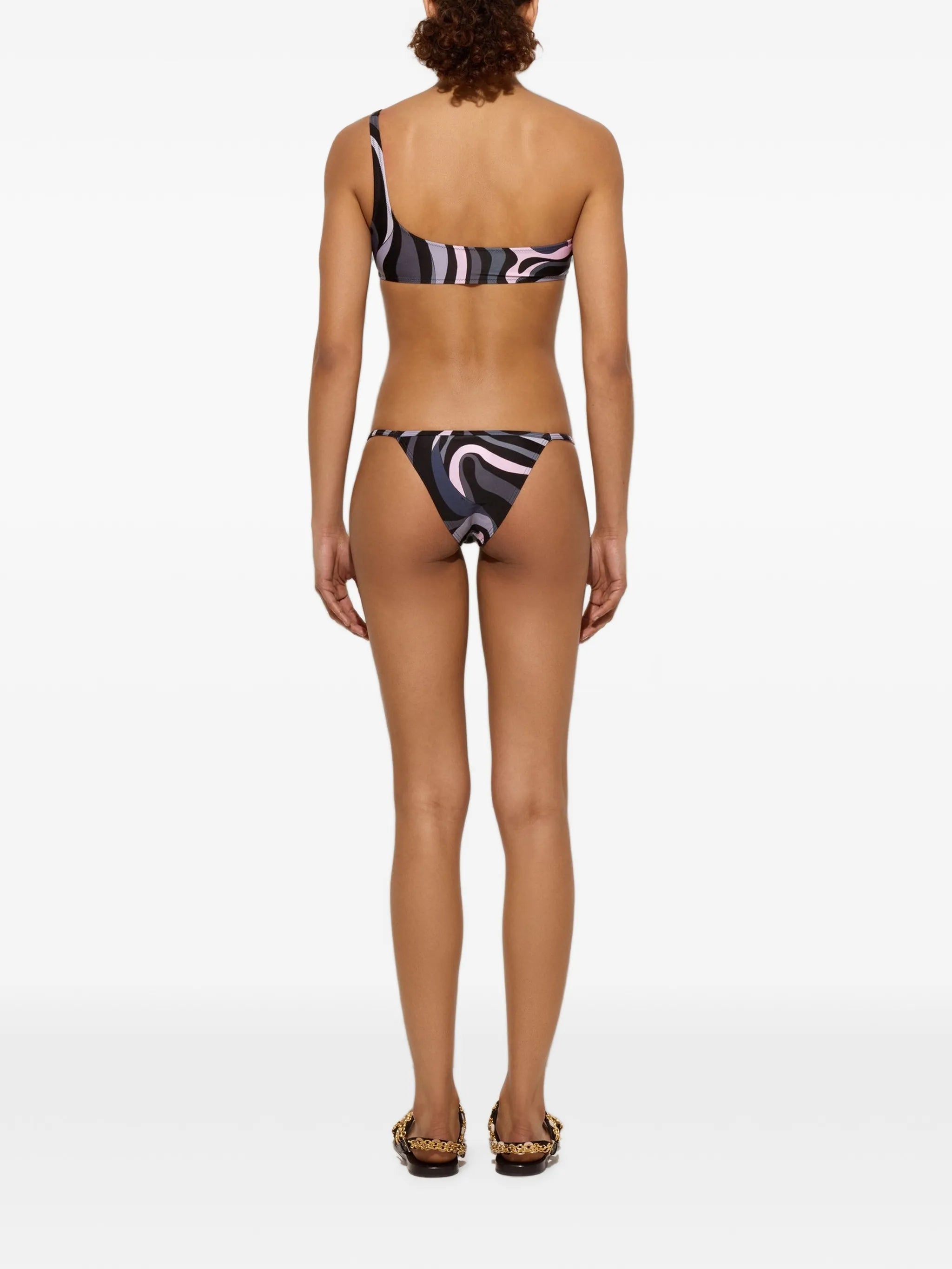 Marmo-print bikini bottom
