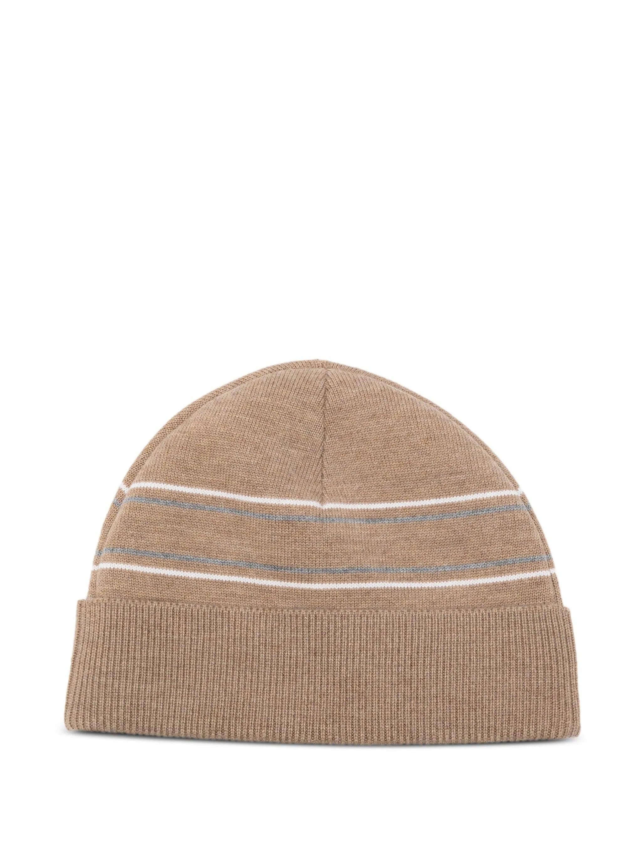 Retro logo-embroidered beanie hat