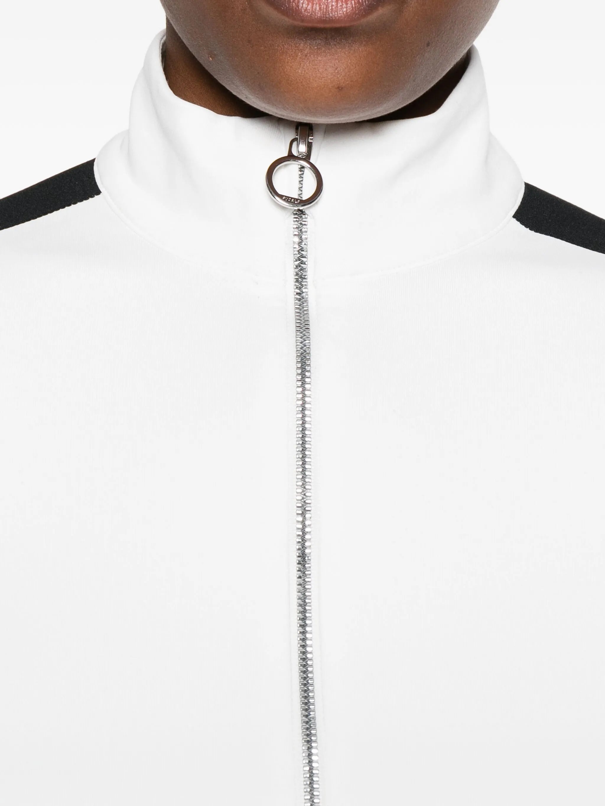 Negam side-stripe zip-neck base-layer top