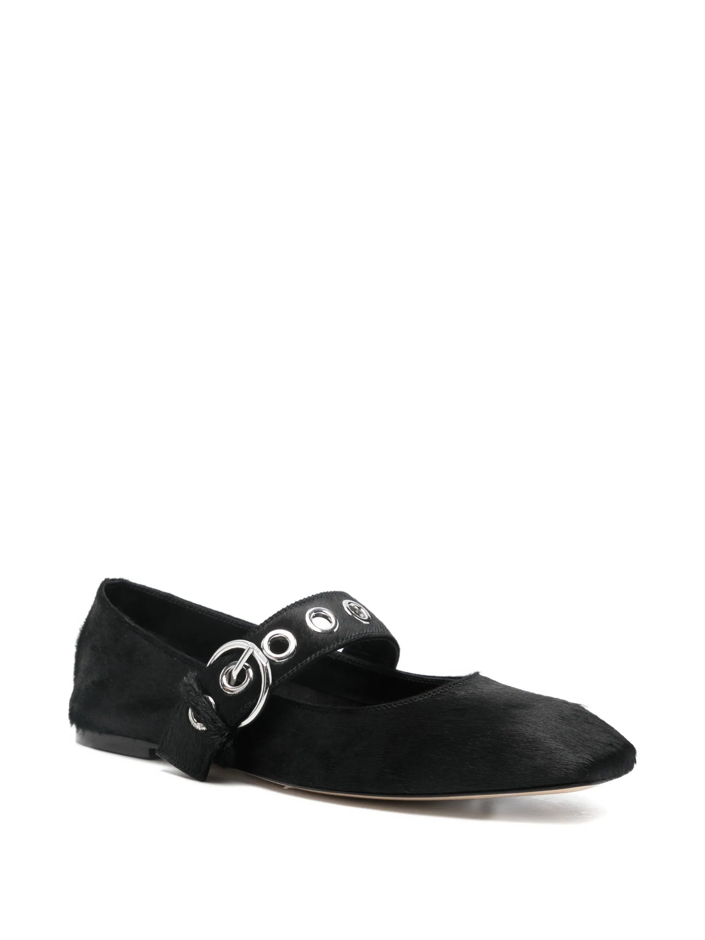 Uma eyelet ponyhair ballerinas