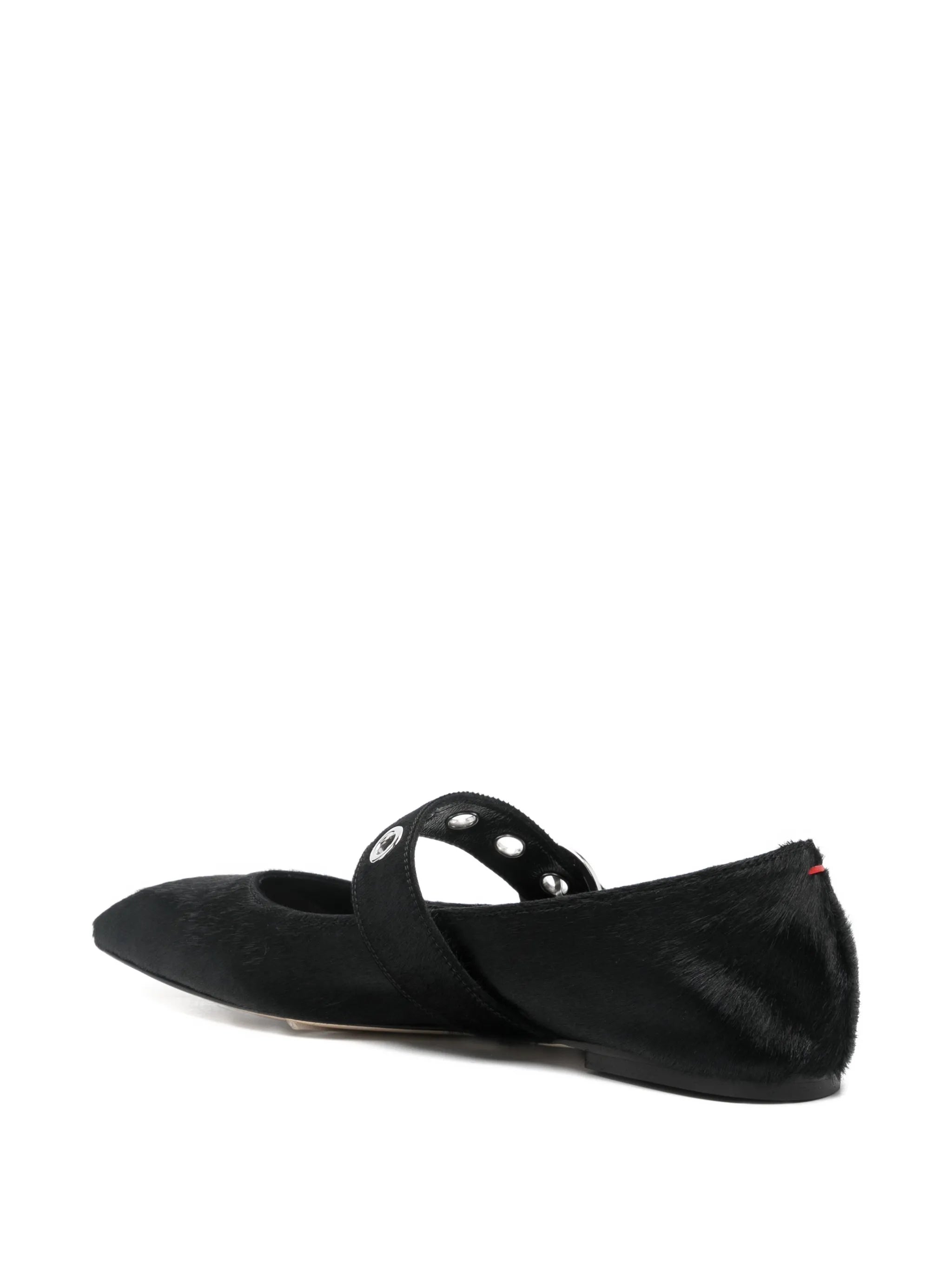 Uma eyelet ponyhair ballerinas