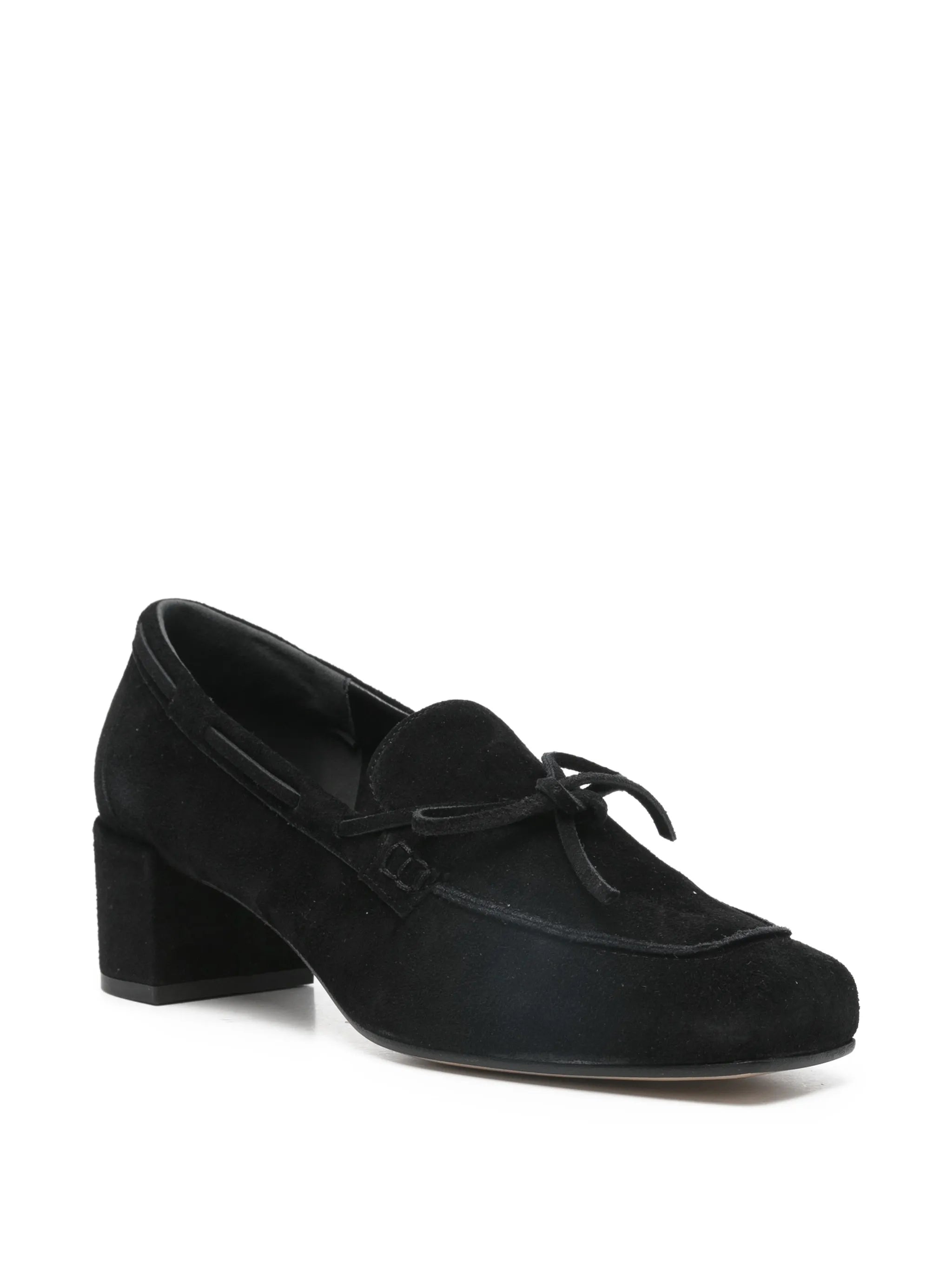 Grenn suede bow pumps