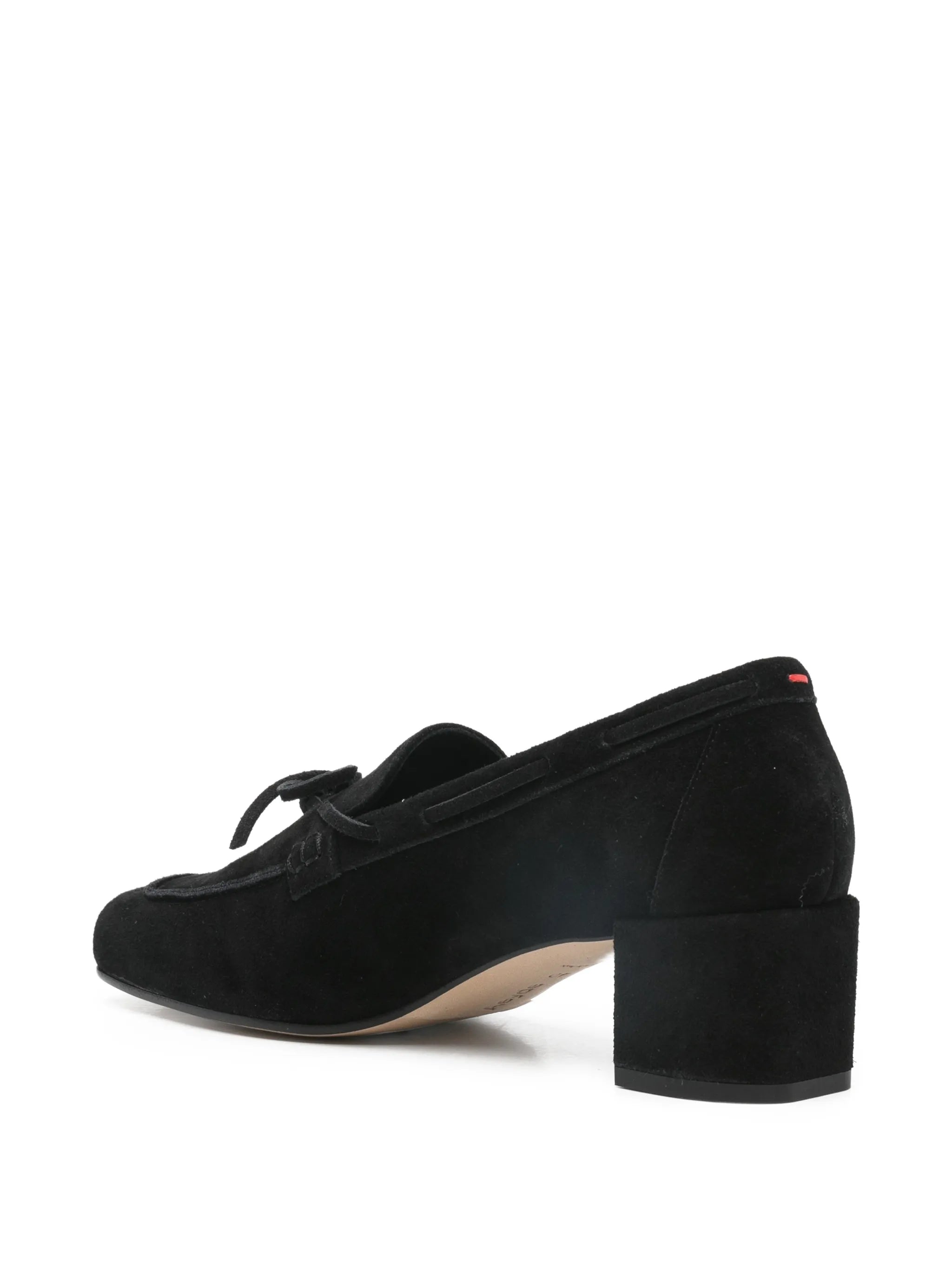Grenn suede bow pumps