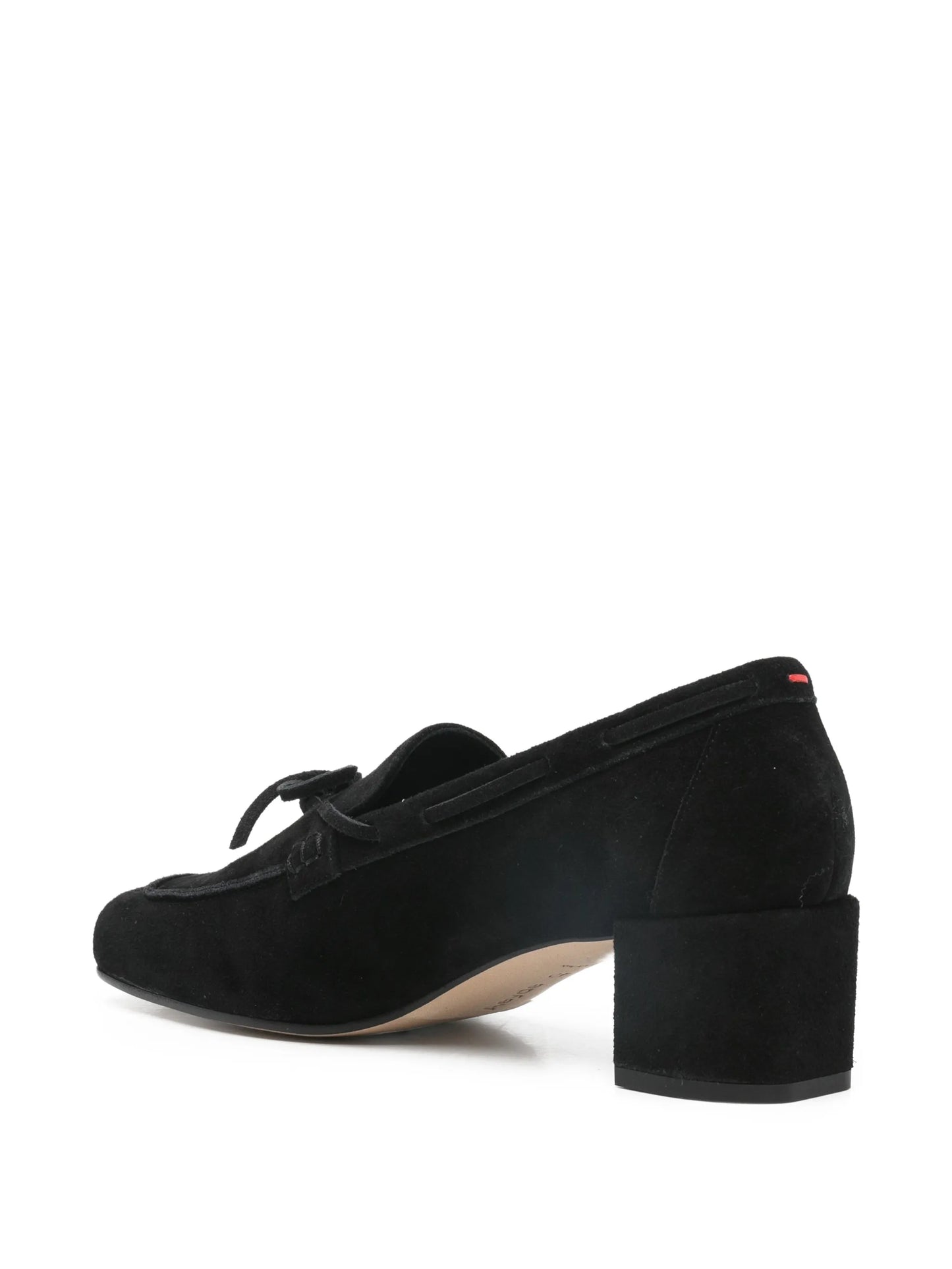 Grenn suede bow pumps