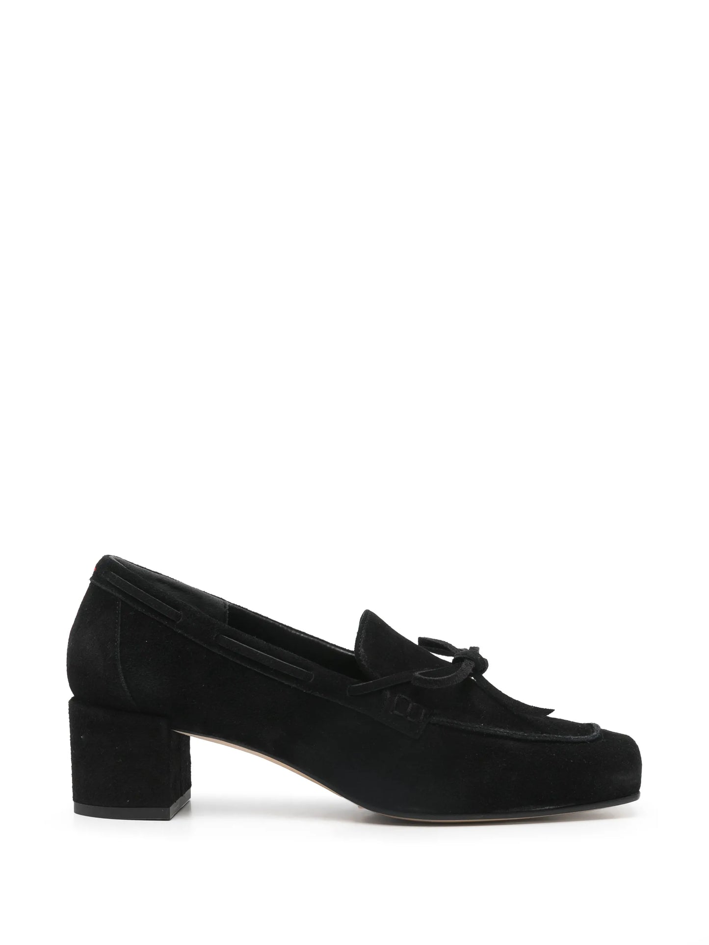 Grenn suede bow pumps