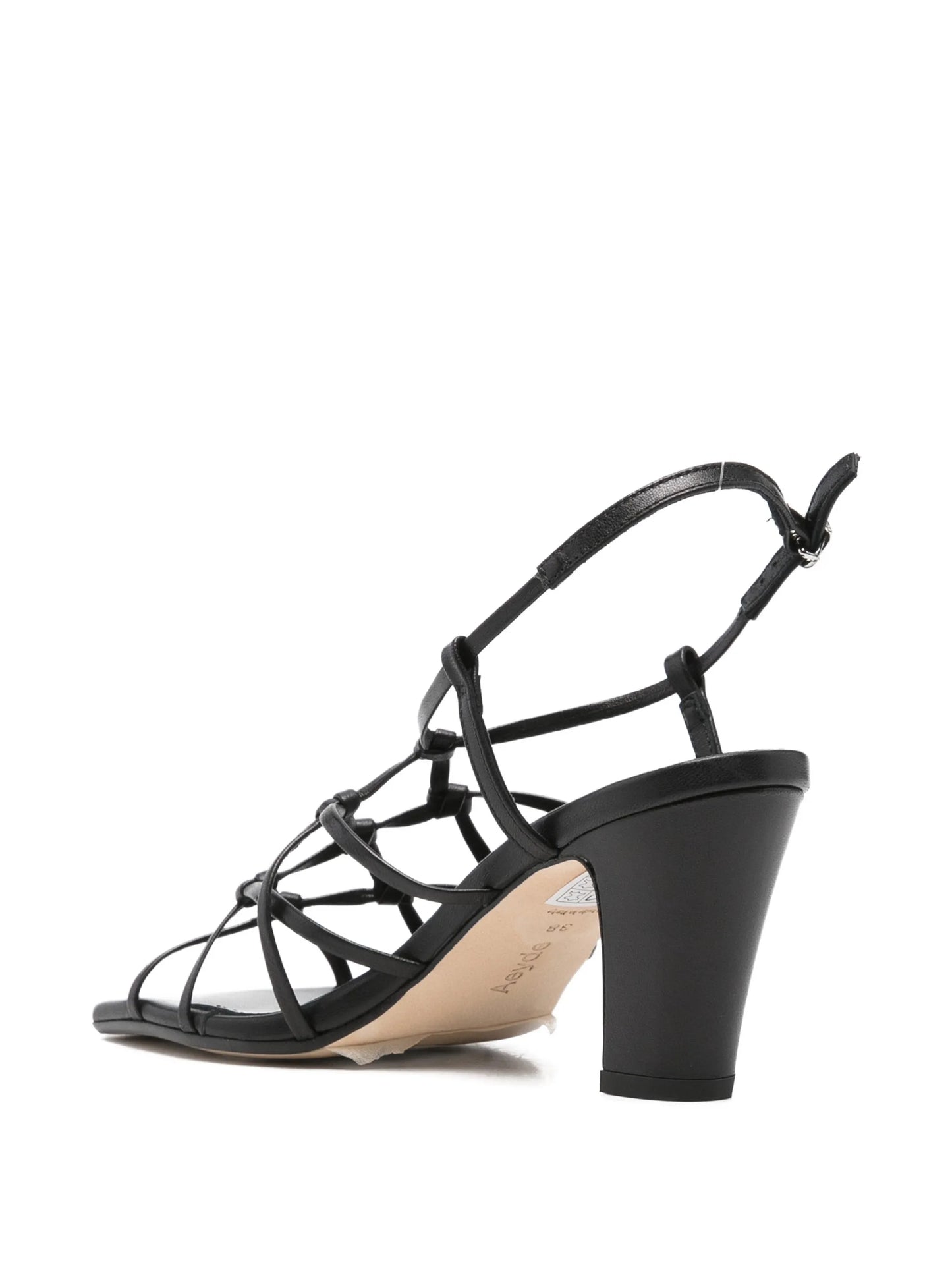 Acacia nappa leather heel sandals