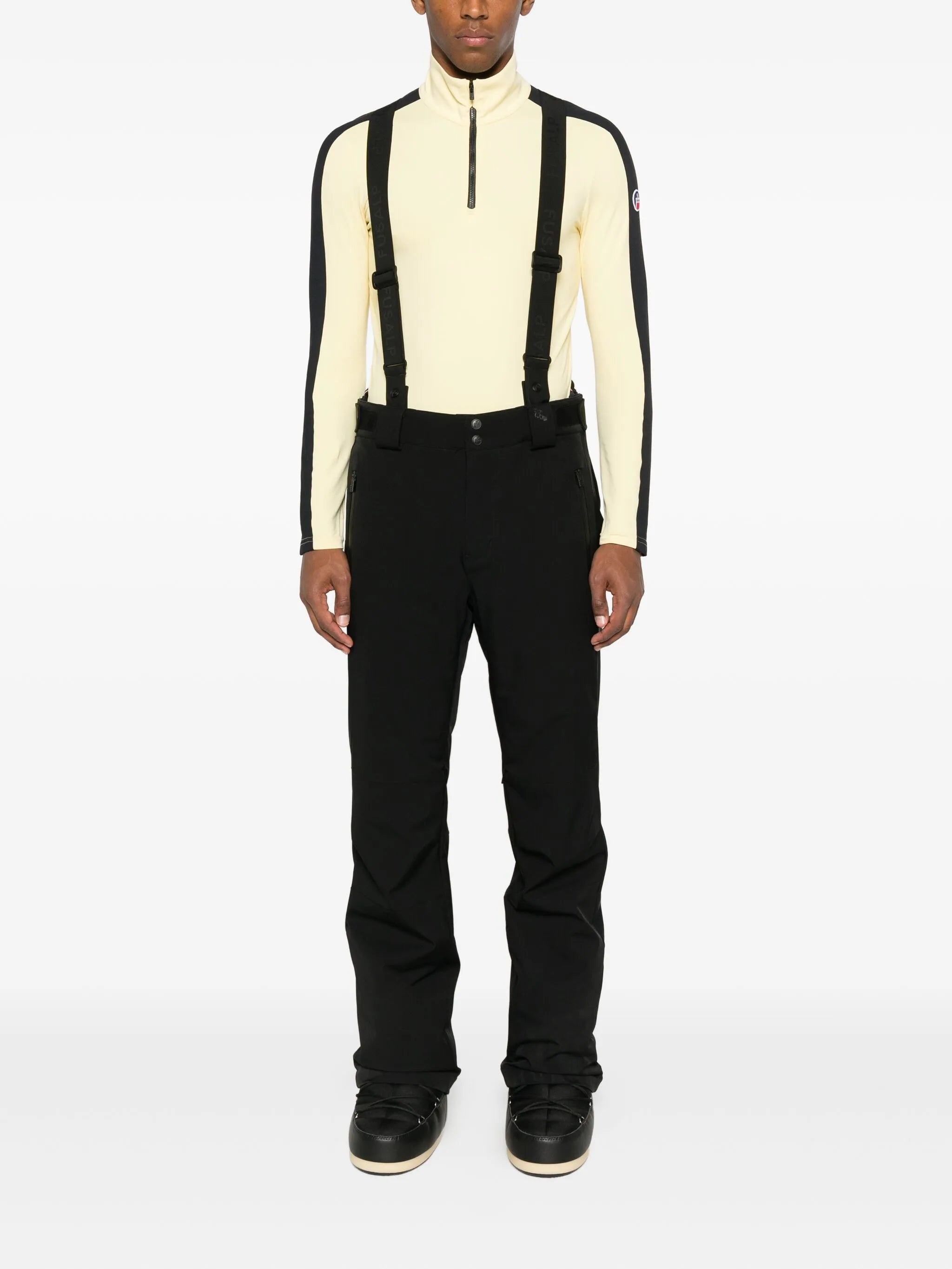Alpille half-zip panelled top
