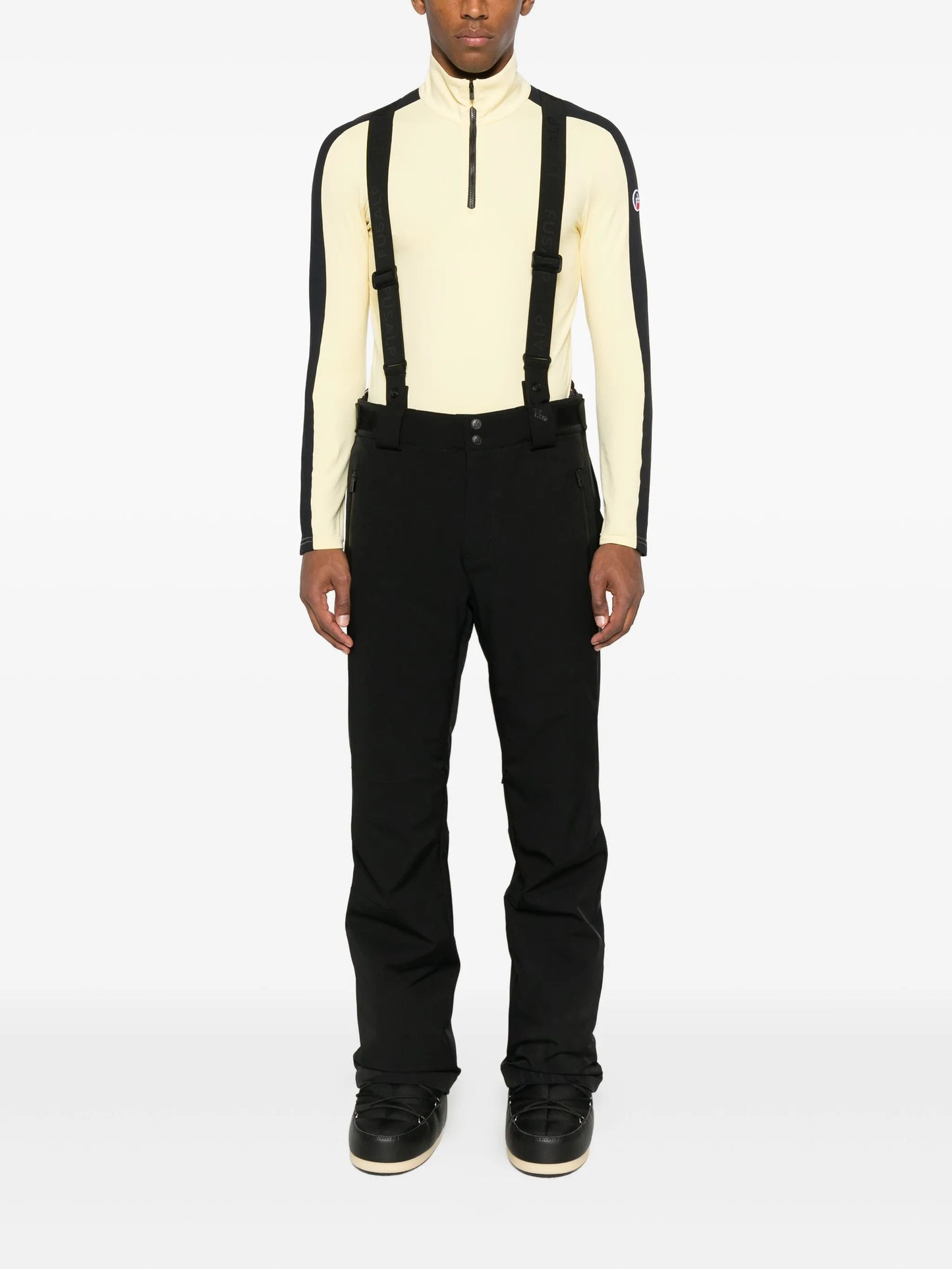 Alpille half-zip panelled top