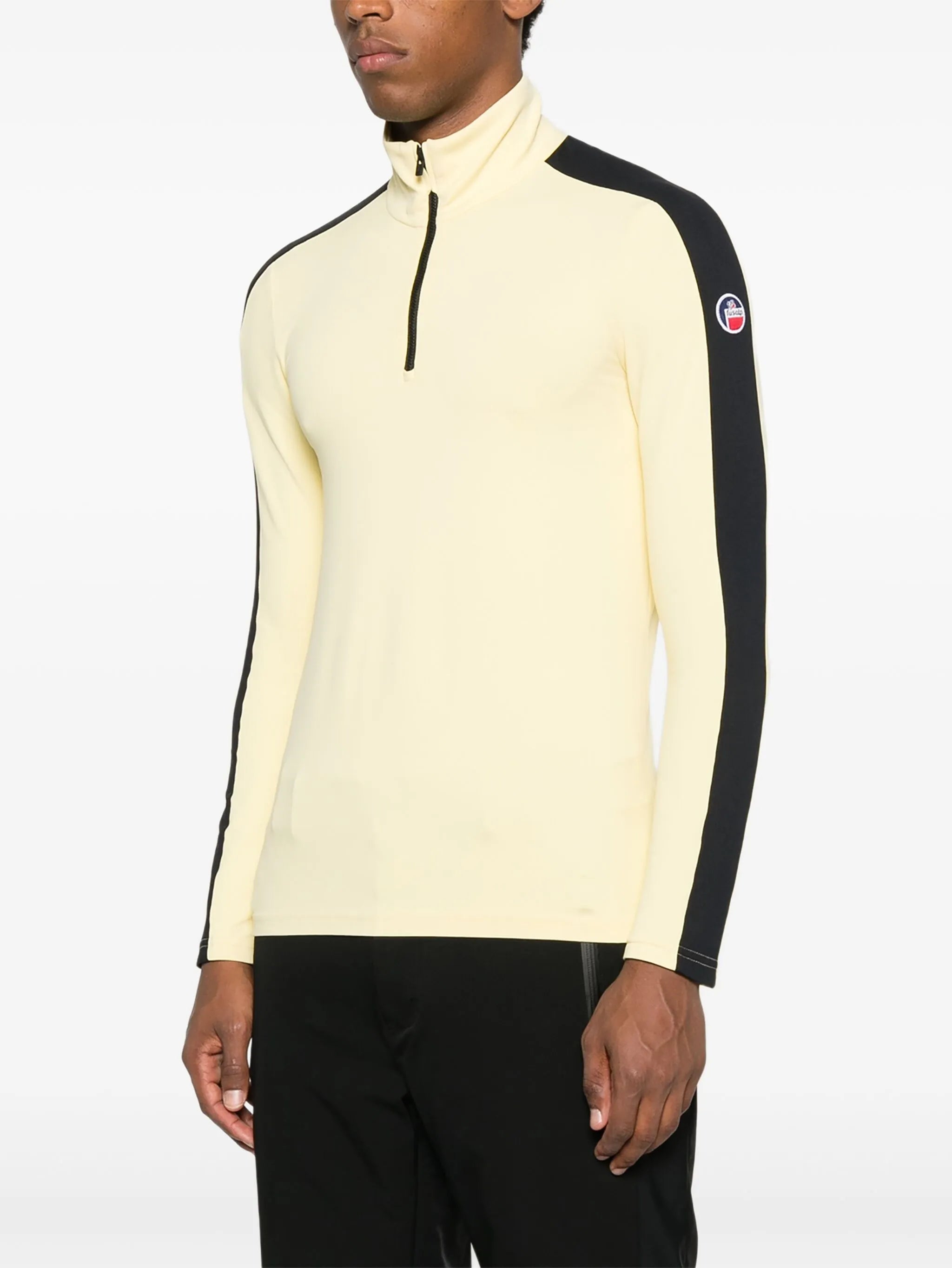 Alpille half-zip panelled top