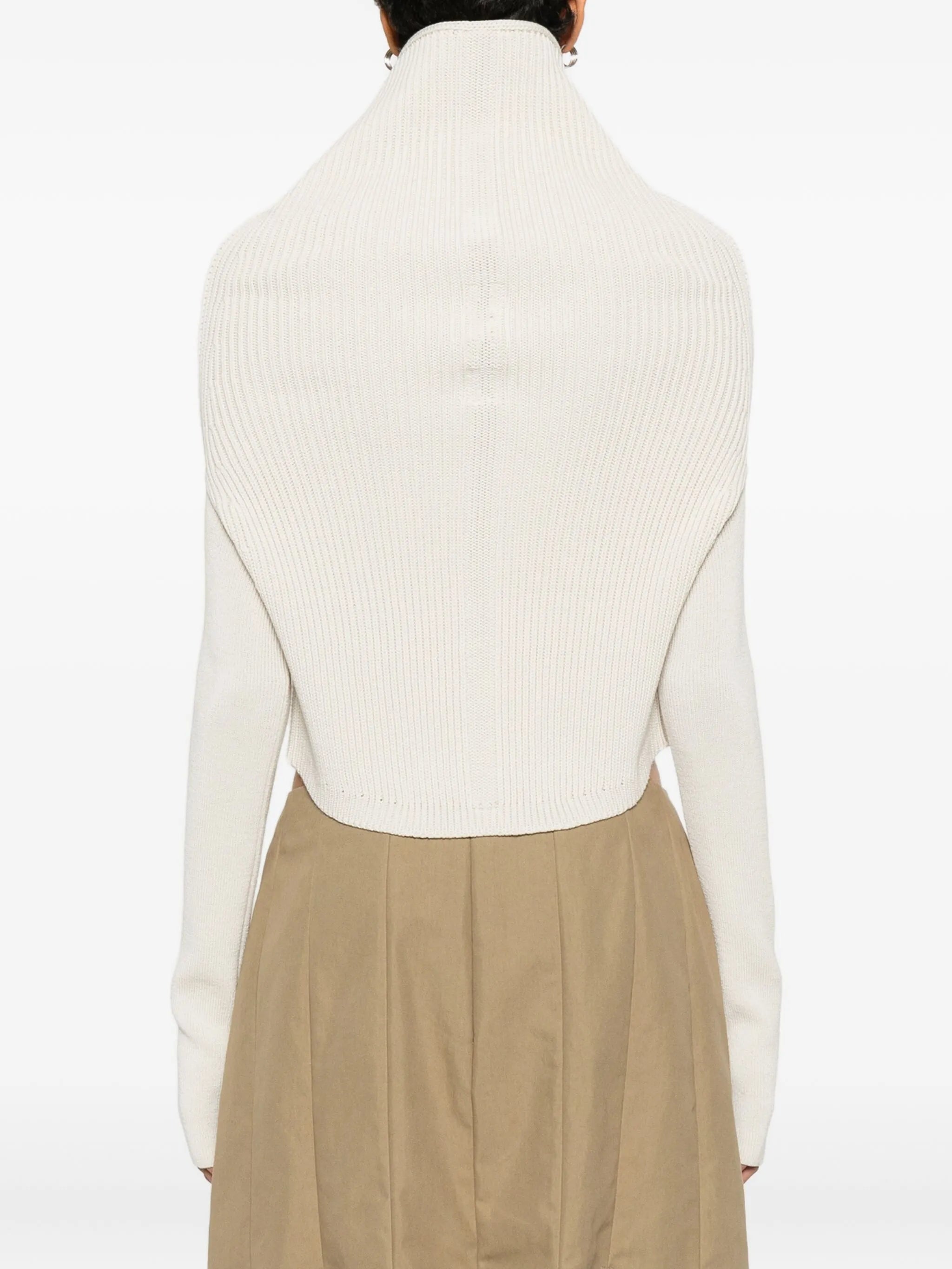 roll-neck ribbed top