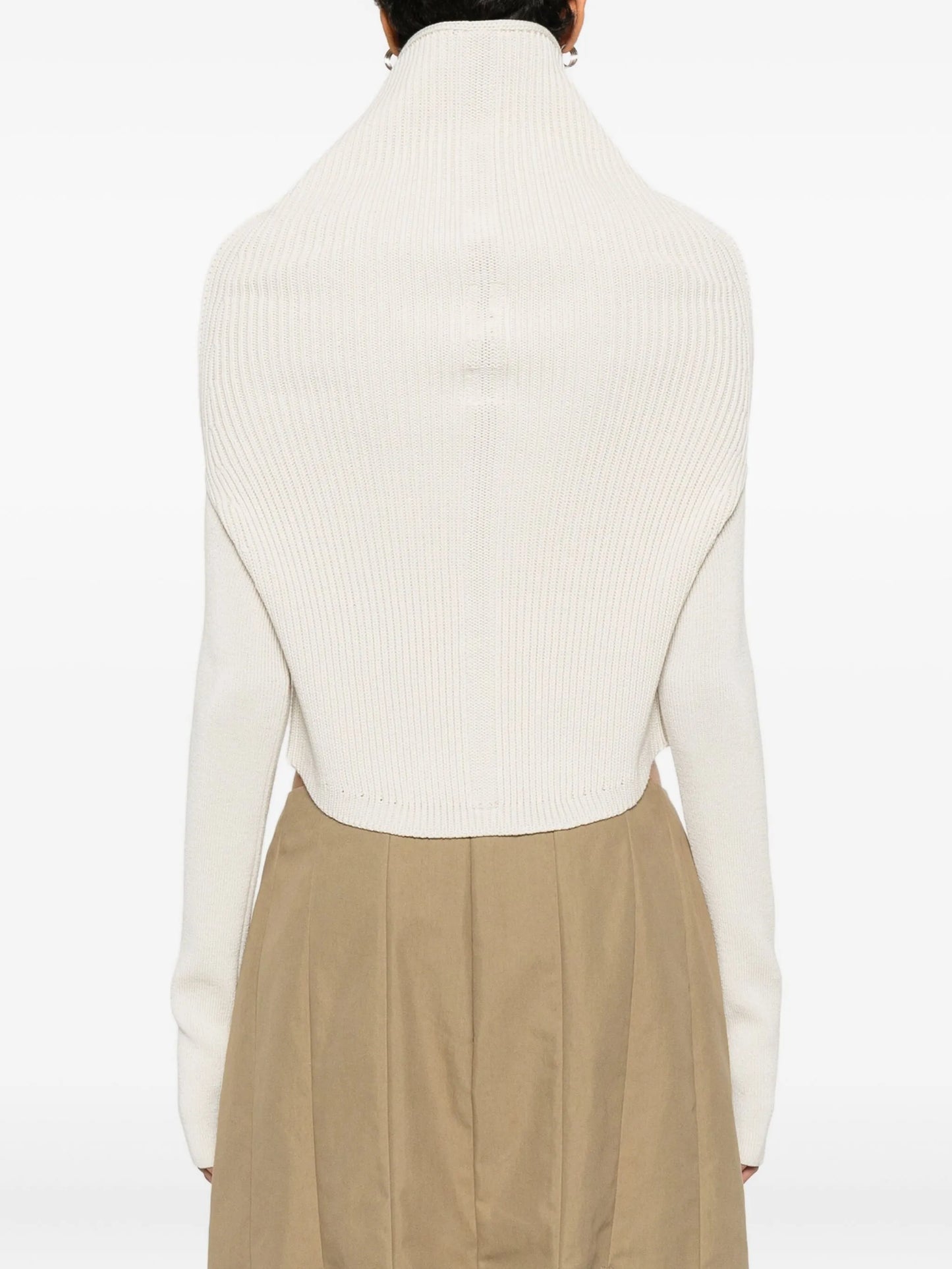 roll-neck ribbed top