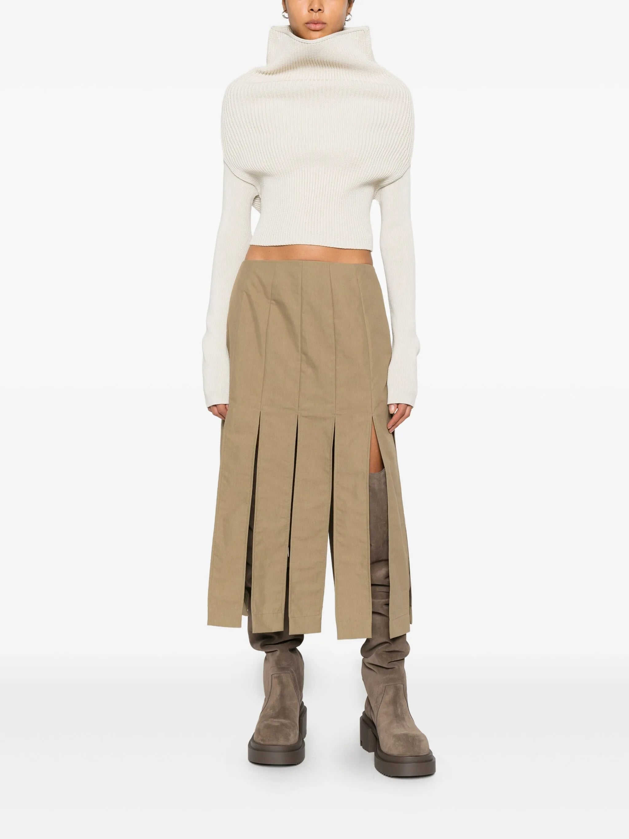 roll-neck ribbed top