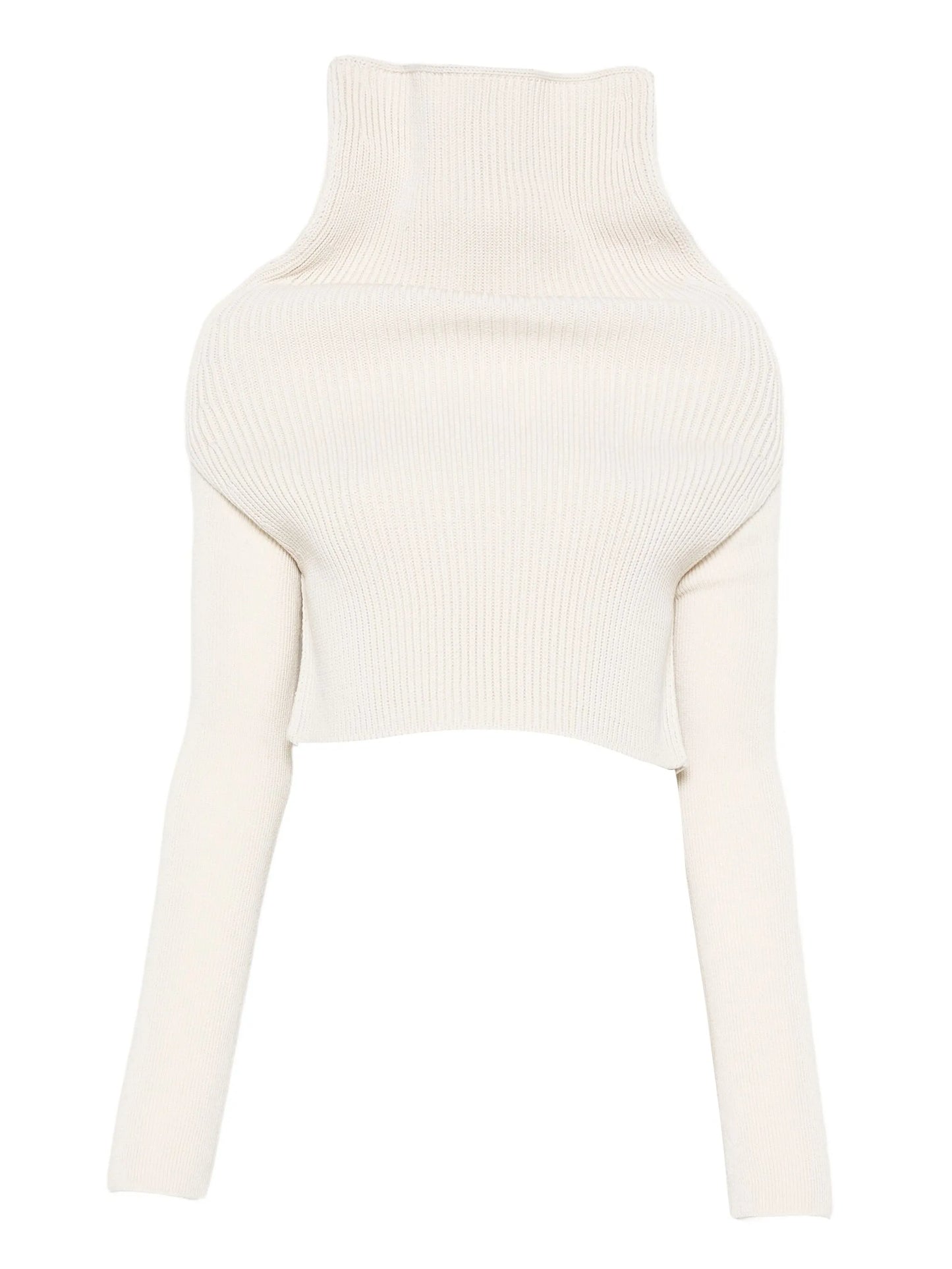 roll-neck ribbed top