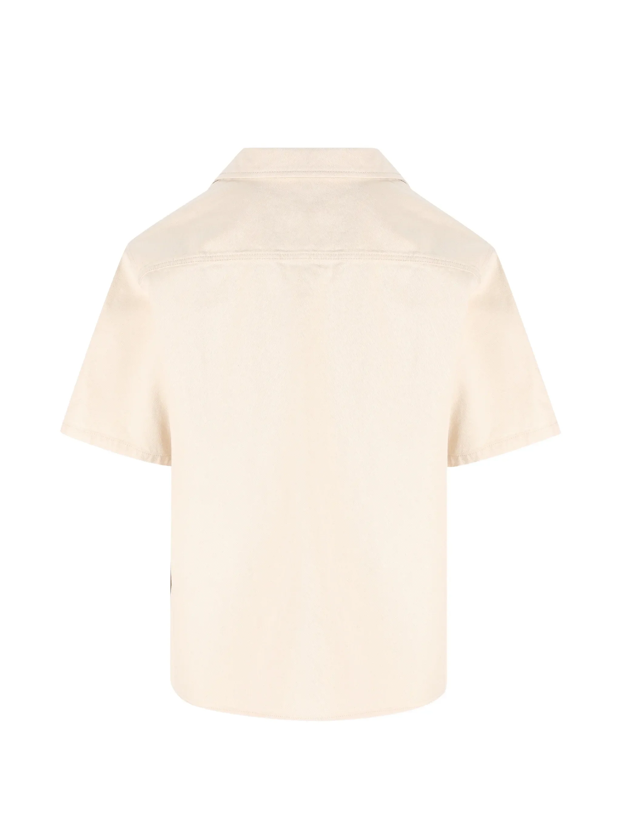 denim bowling shirt with Vgold