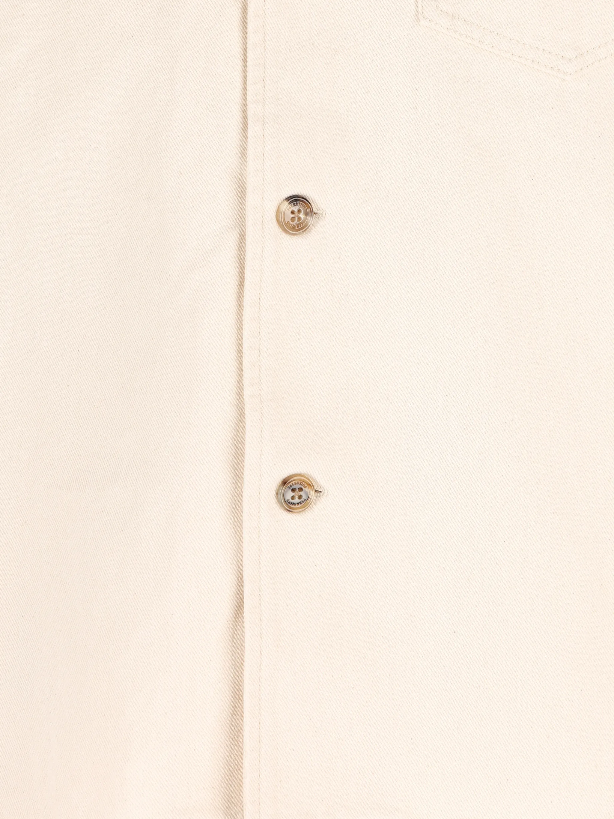 denim bowling shirt with Vgold