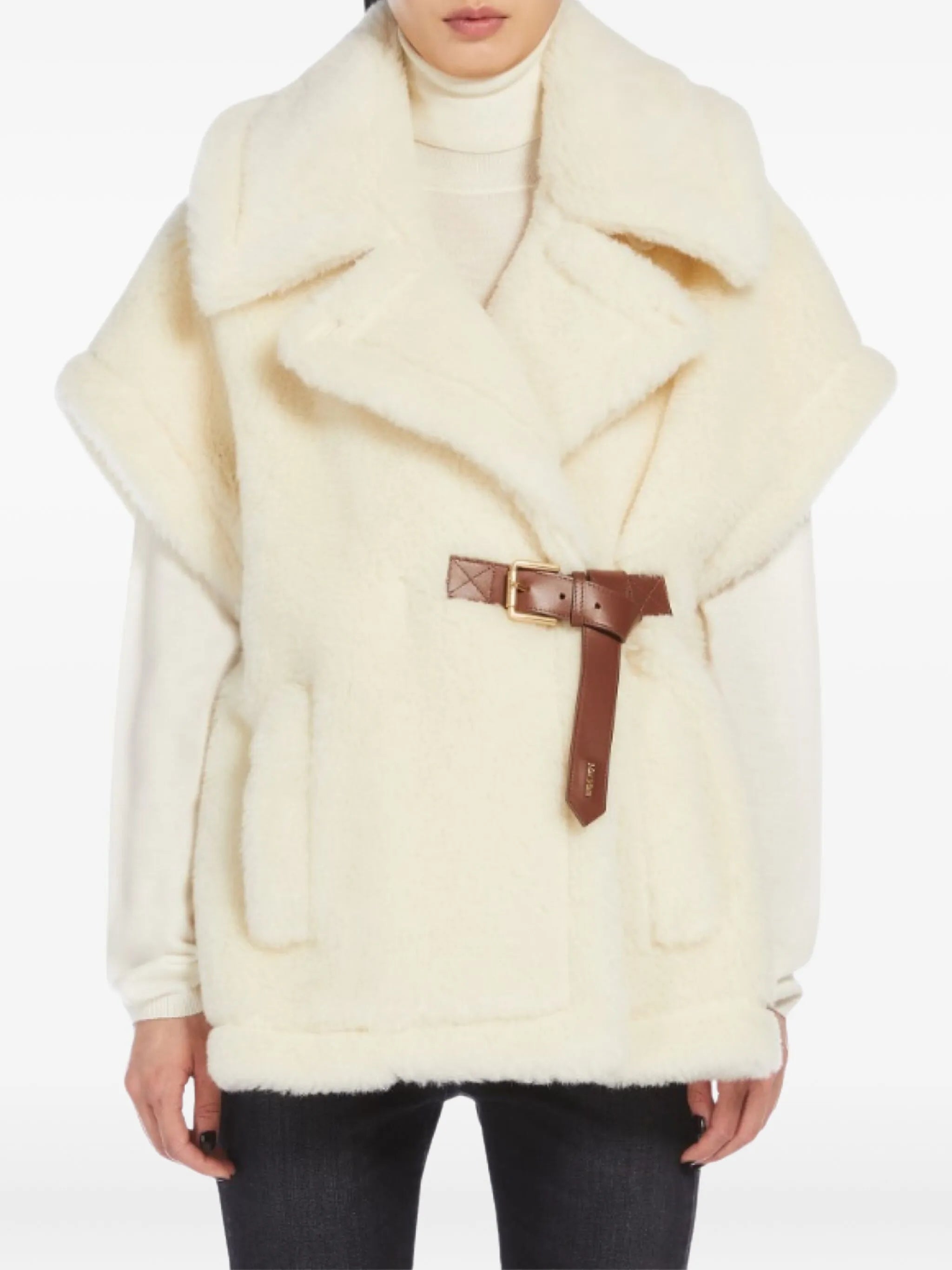 belted sleeveless cape