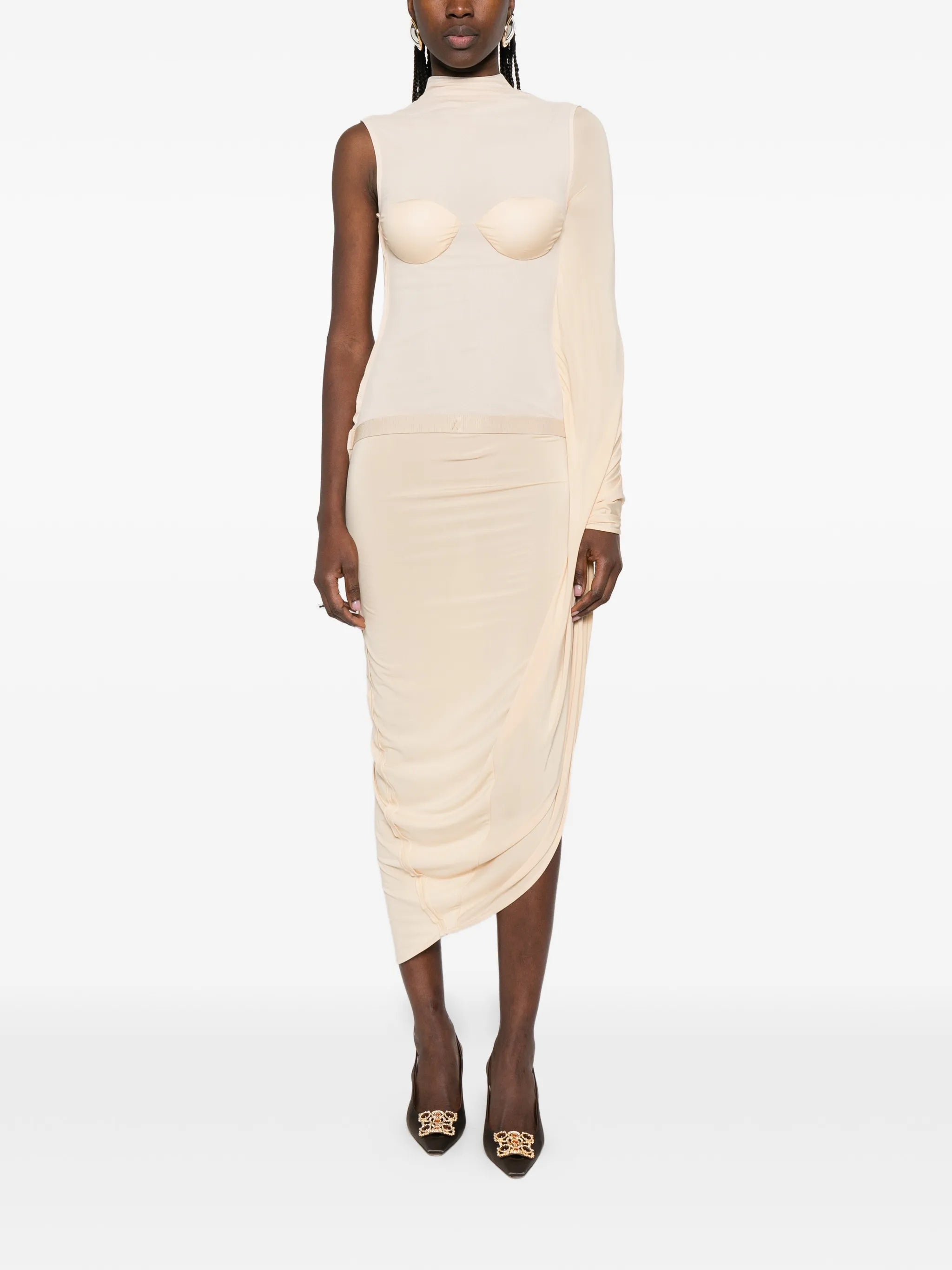 panelled midi dress