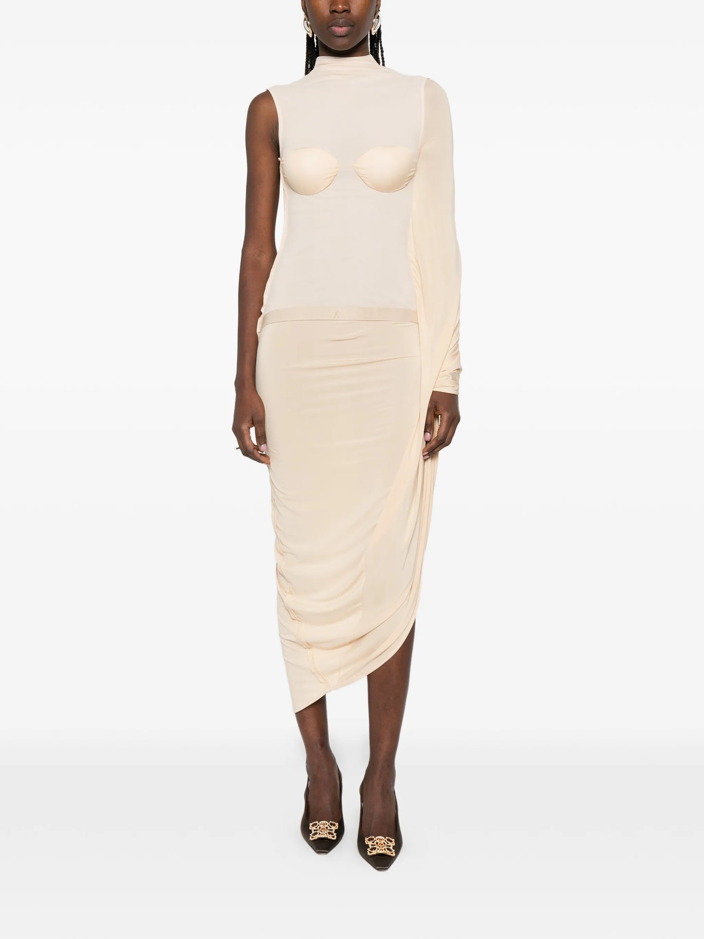 panelled midi dress