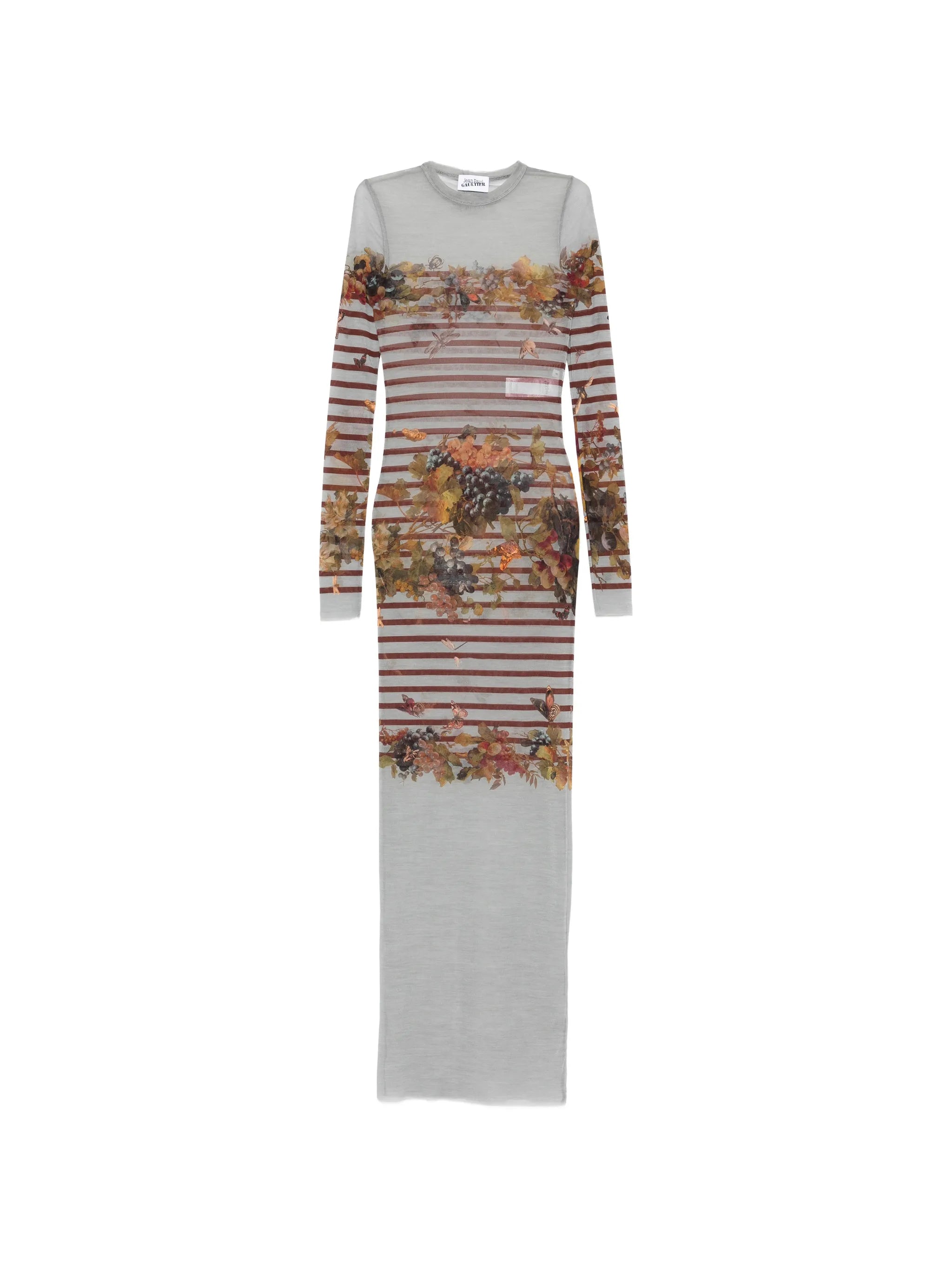 striped printed maxi dress