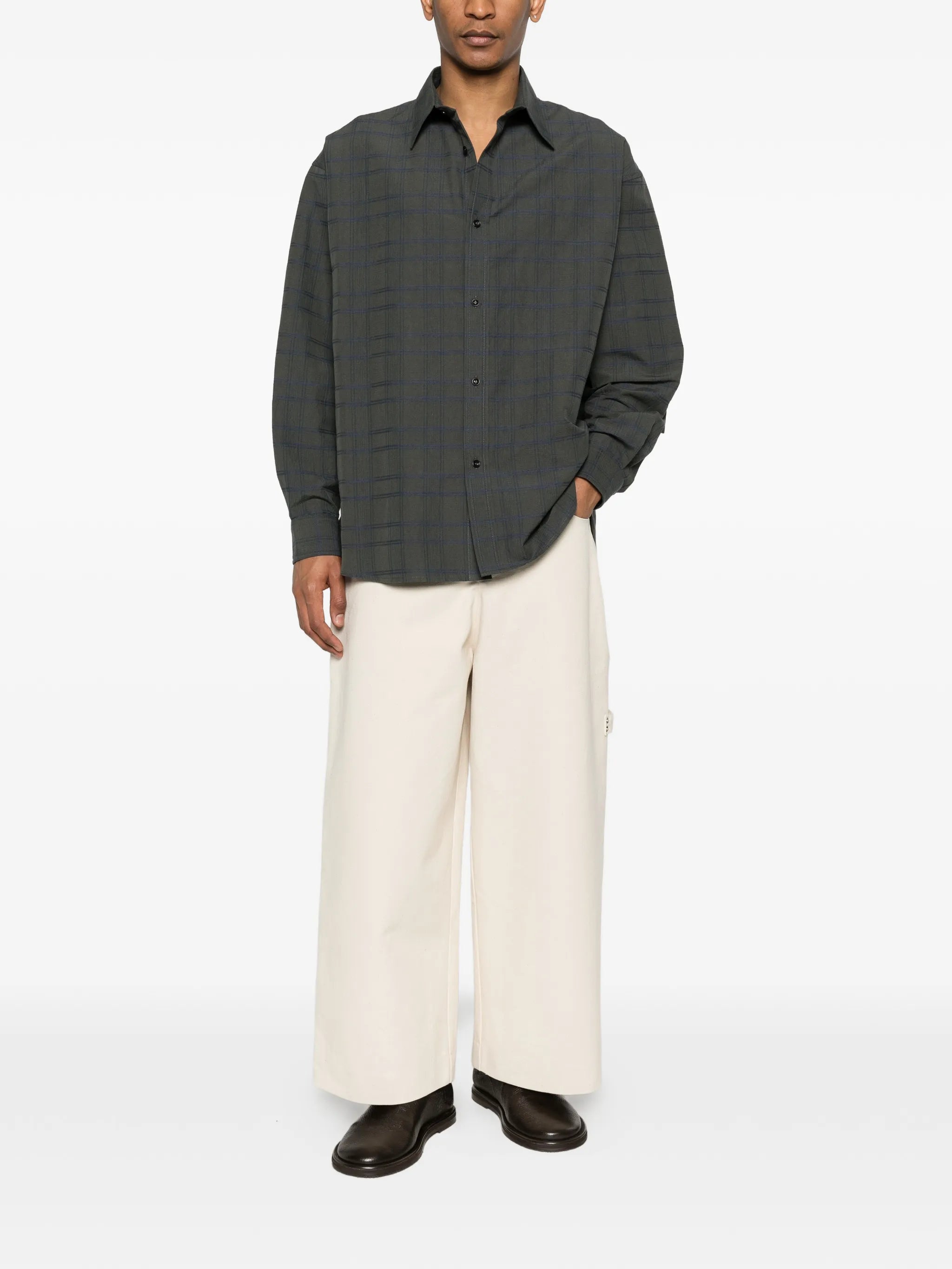 Chisholm oversized long-sleeve check shirt