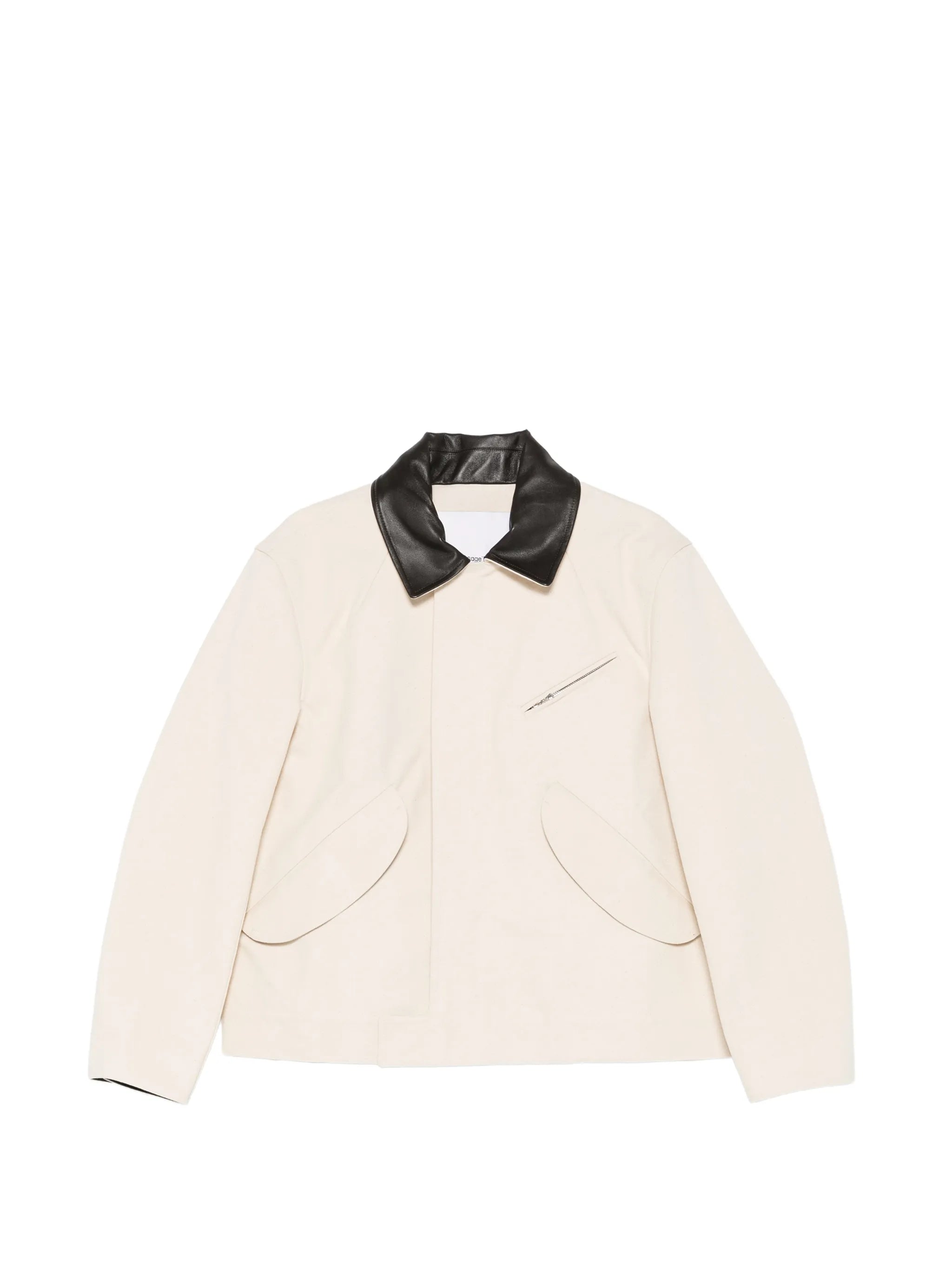 Painter leather-collar jacket