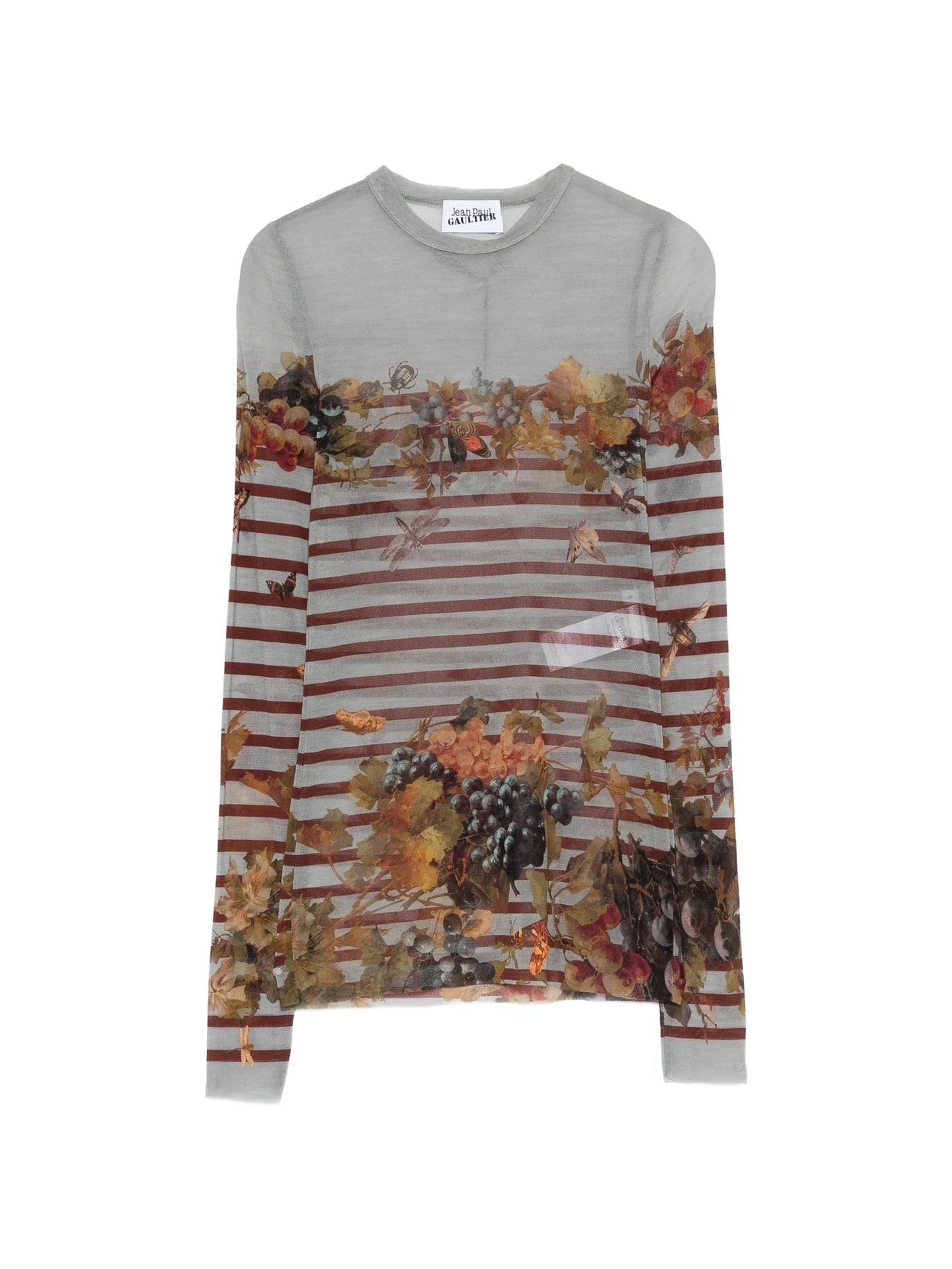 Marinière striped grape-print top