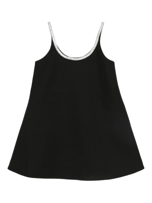 A-line appliqué mini dress