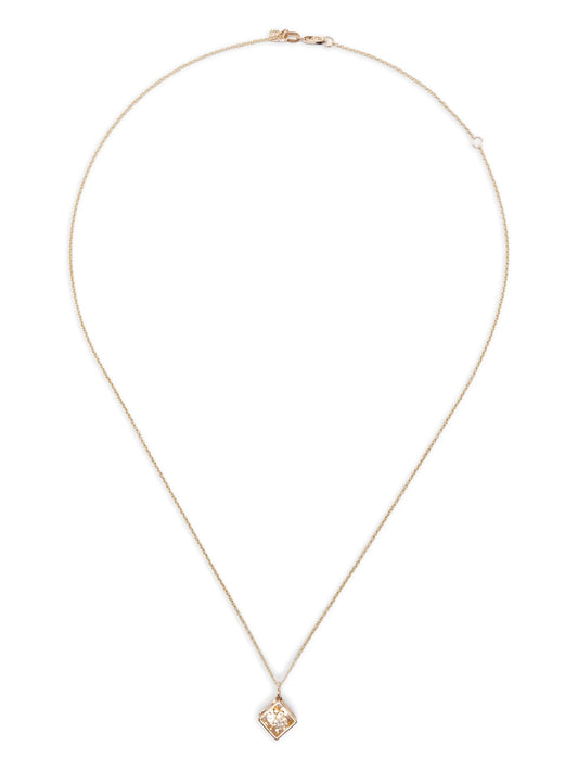 14CT yellow gold Box charm necklace