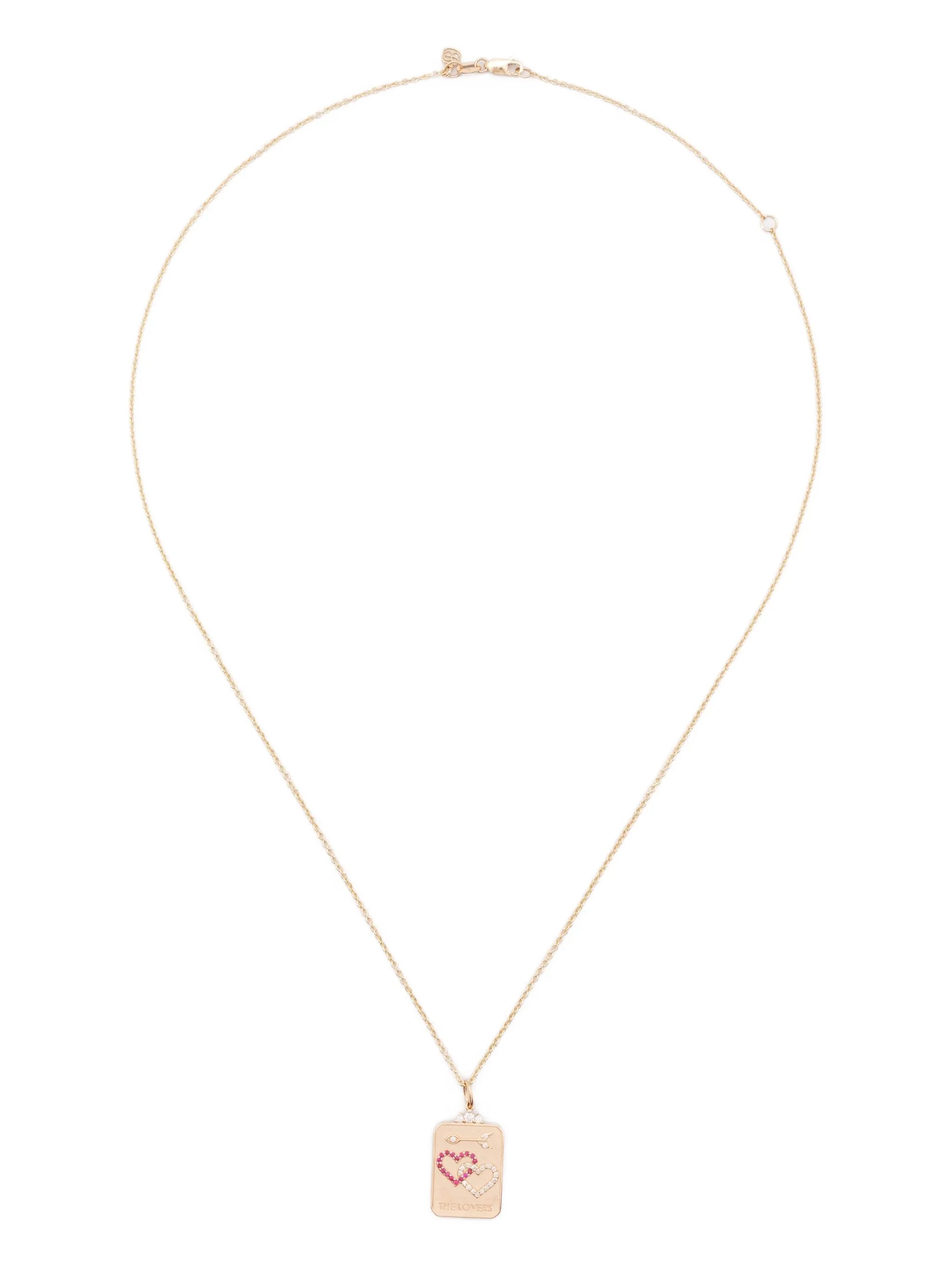 14CT yellow gold Tarot Card pendant necklace