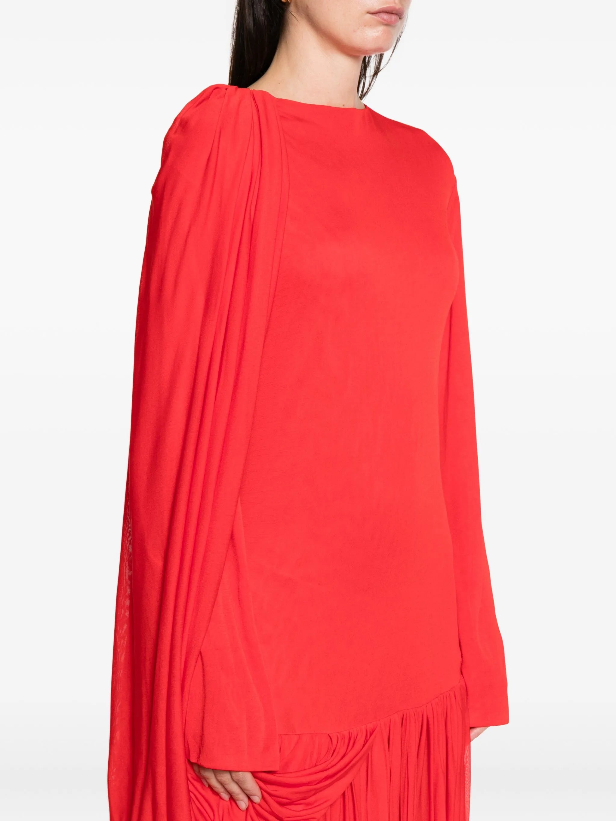 Sara draped pleated gown