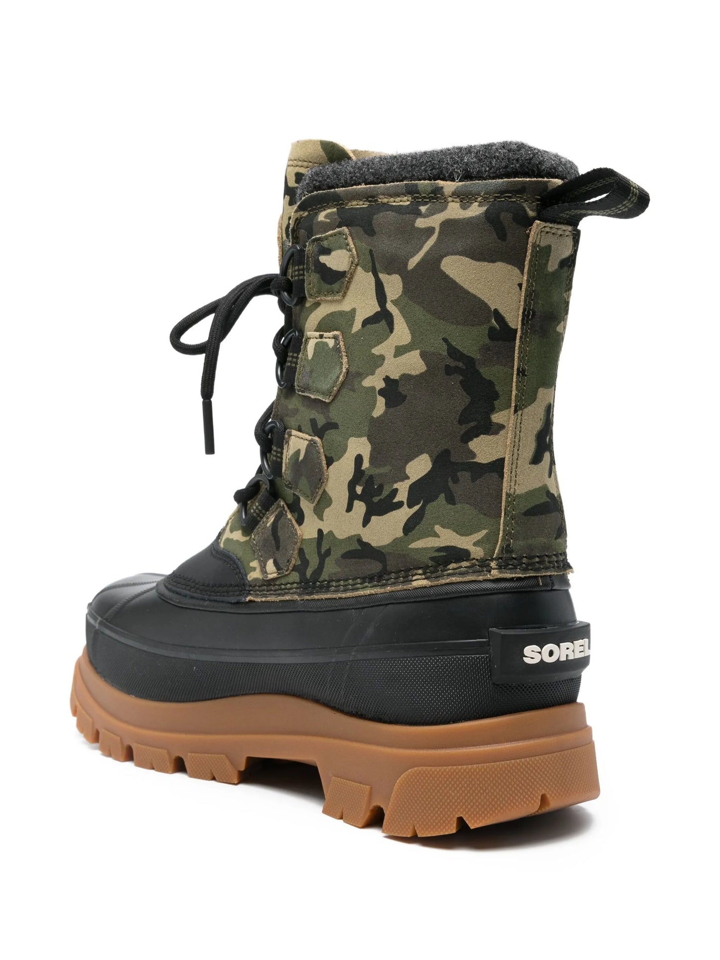 Caribou camouflage lace-up boots