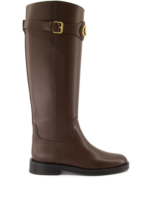 VLogo-buckle boots